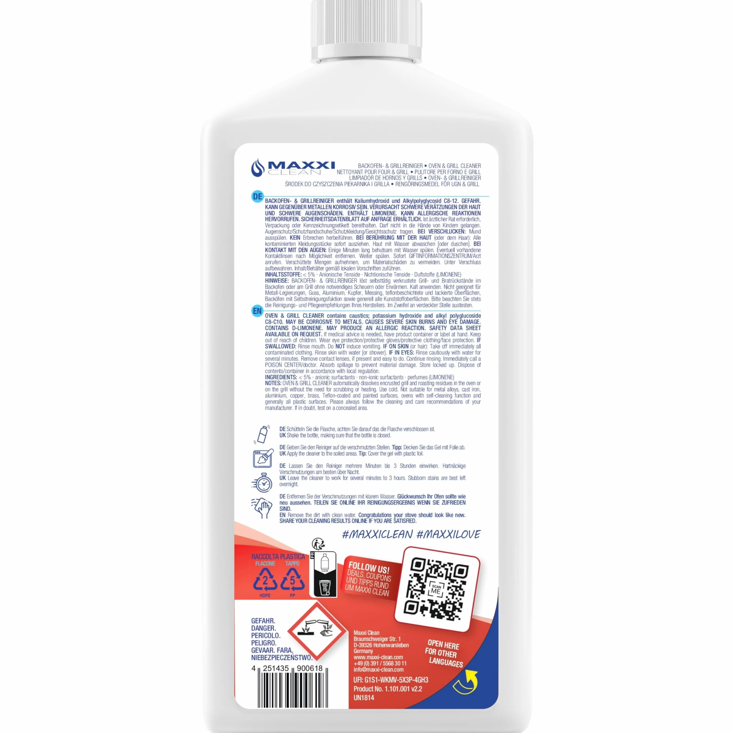 MAXXI CLEAN Pulitore per forno extra forte 750 ml sgrassatore