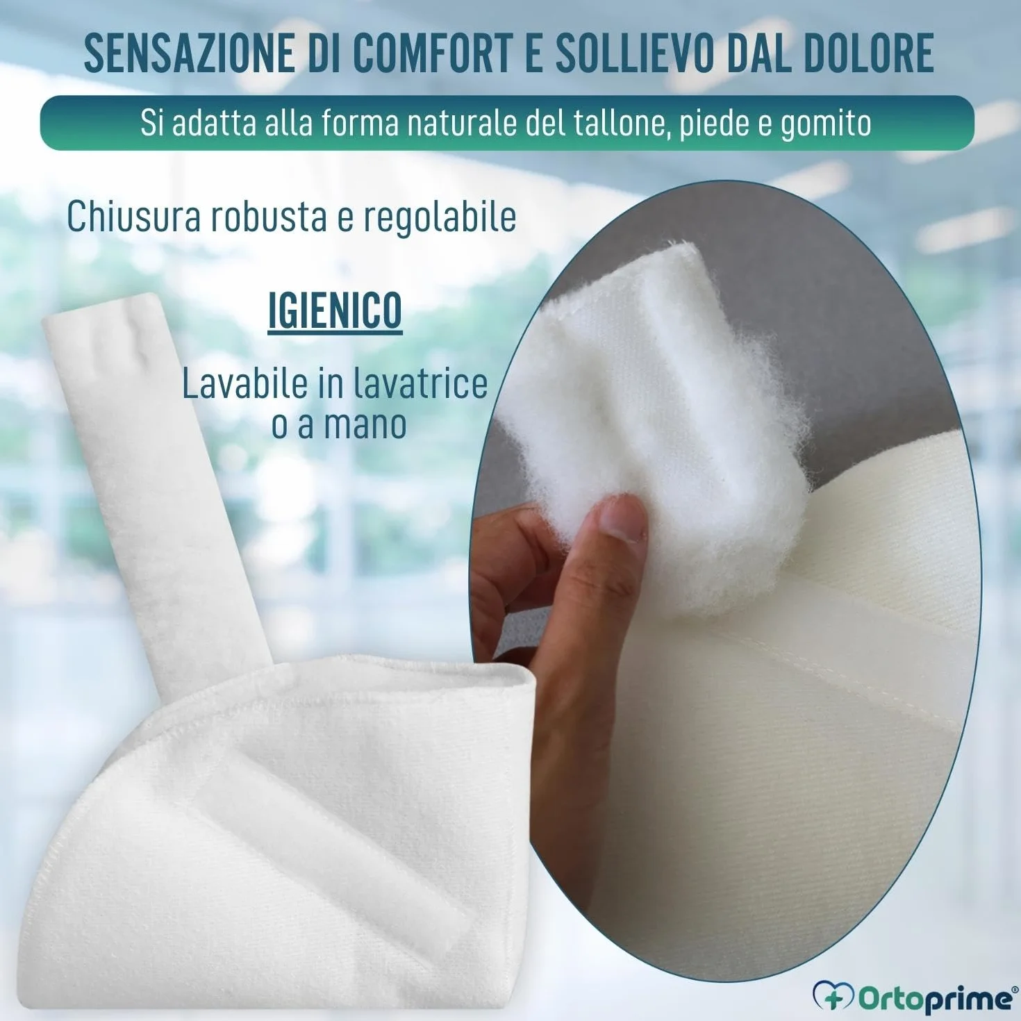 OrtoPrime Talloniere Antidecubito Bianche 1 Paio - Proteggi Talloni per Sedia a Rotelle