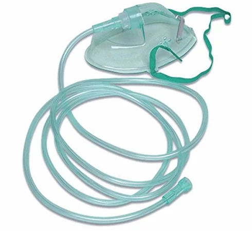 MASCHERA per OSSIGENOTERAPIA con tubo lungo antischiacciamento