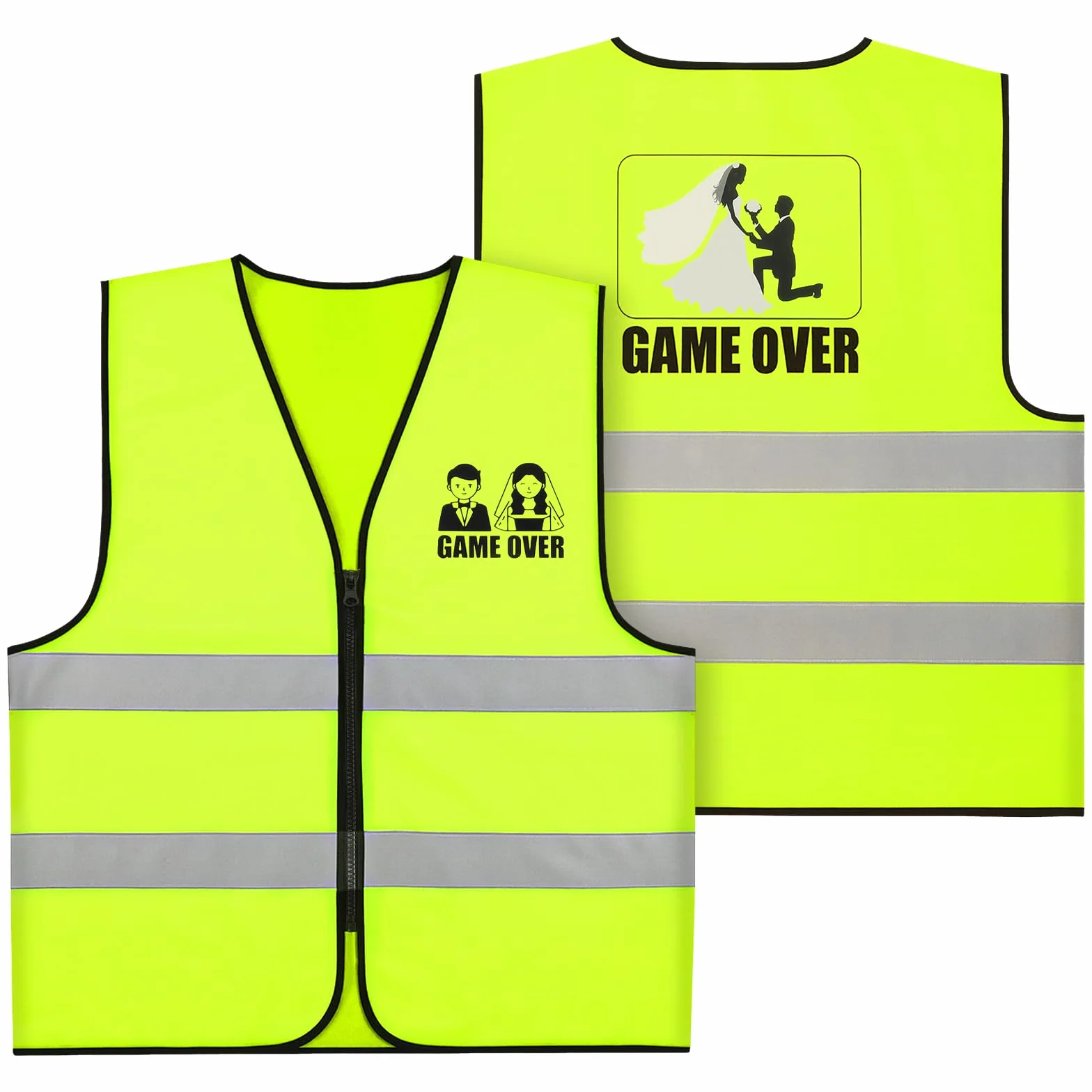 Addio al Celibato, Gilet Riflettente Sposo, Decorazione Giubbotto di Avvertimento, Maglietta Jga, Idea Regalo Divertente per Futuro Sposo Costume Addio al Celibato Uomo