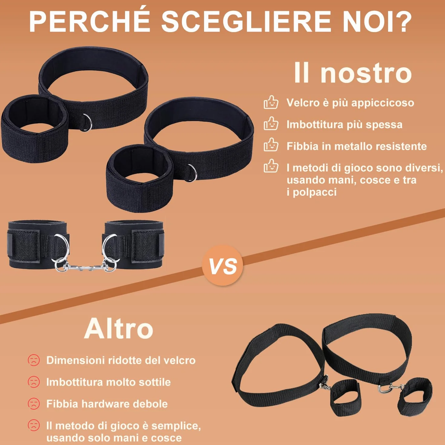 Manette in Modello Nero, Progettato Appositamente Per Le Coppie, Completo Regolabile, Adatto Sia Per Lui Che Per Lei Kit Accessorio Uomo Donna (nero)