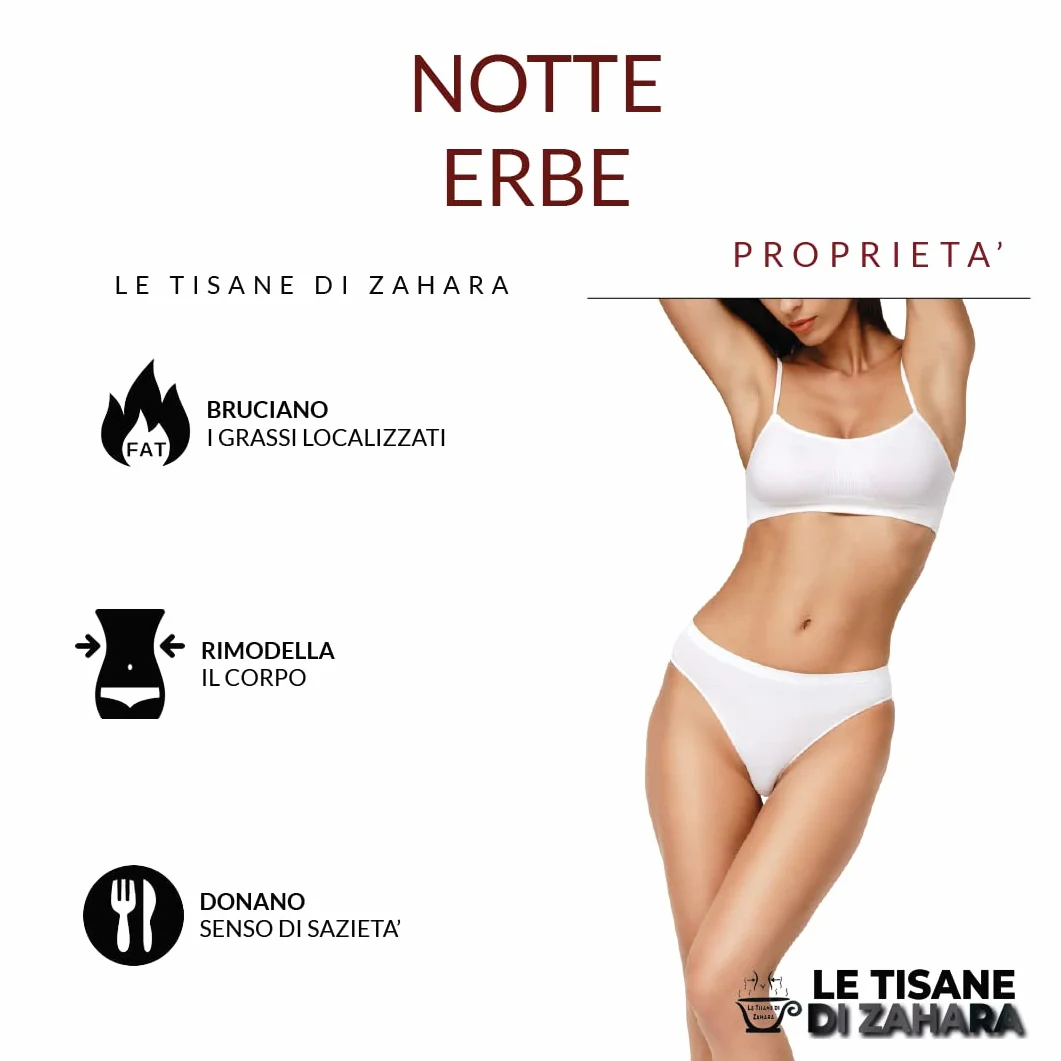 Le Tisane di Zahara Tisana Notte Miscela di Erbe, Infuso Serale con Senna e Finocchio, Contrasta la Ritenzione Idrica di Pancia e Gambe, Aiuta a Dormire Bene, Formula Vegetale, 100gr