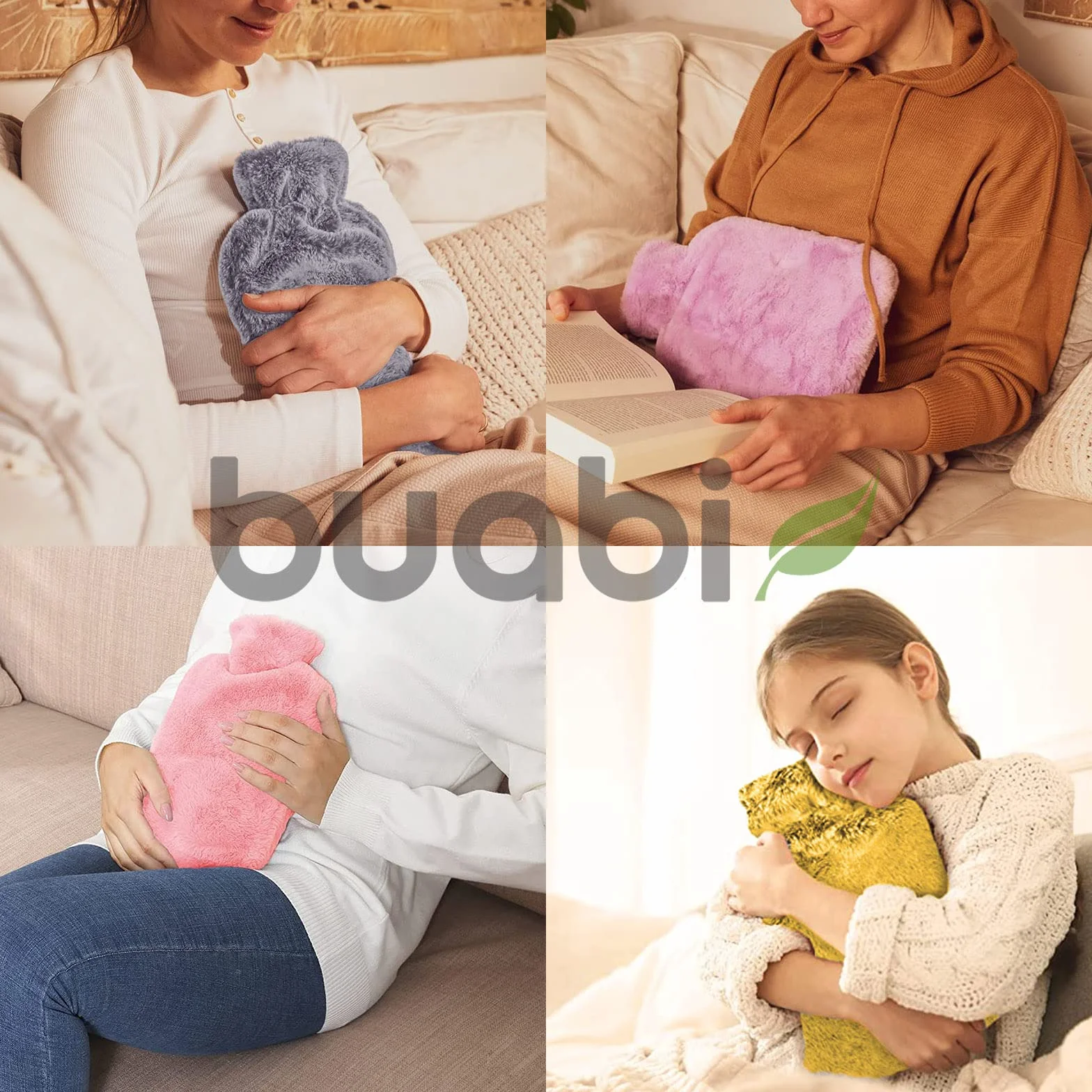 Borsa Termica a Semi per Microonde. Copertura in Peluche Rimovibile e Profumata alla Lavanda - Cuscino termico Riscaldante Lavabile per Dolore o Riscaldare il Letto (grigio)