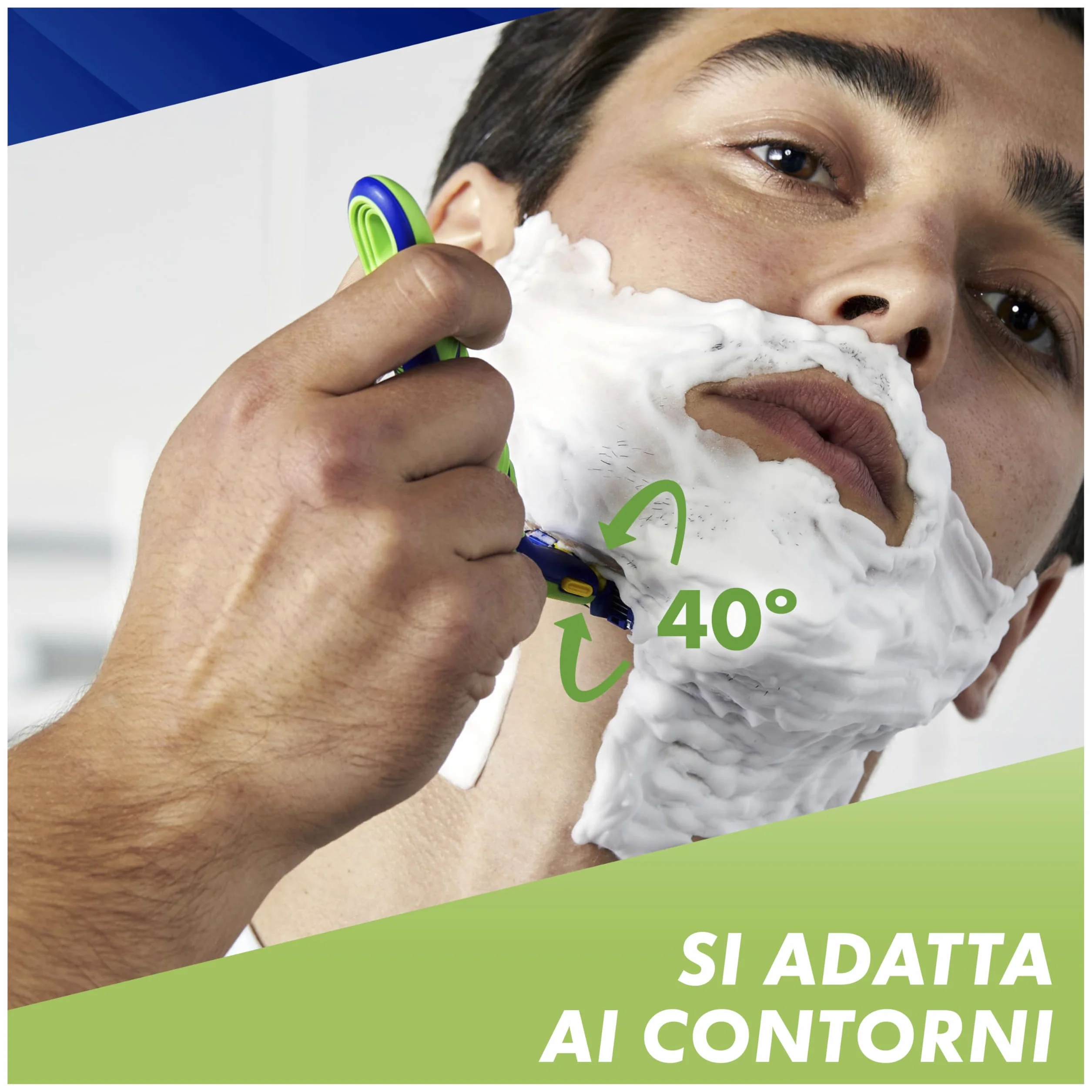 Gillette Sensor 3+ Sensitive Rasoio Da Uomo Con Testina Oscillante A 40° E 3 Lame Delicate, 1 Manico + 9 Lamette Di Ricambio