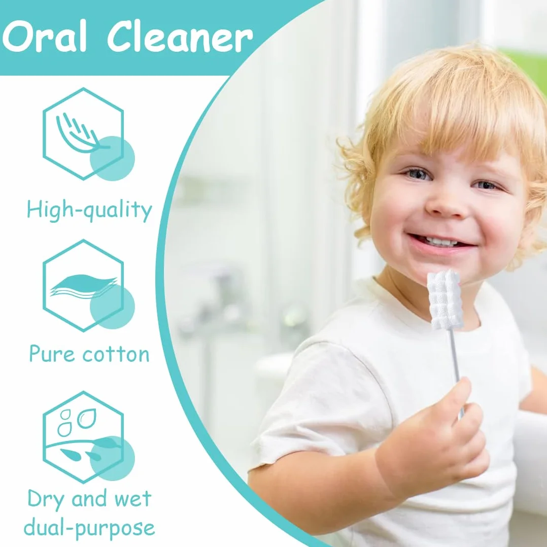 20 Pezzi Spazzolino Monouso Sterilizzati per Bambini, Baby Mouth Cleaner, Spazzolino da Denti Portatile per Bambini, Spazzolino per Dentini con Setole Morbide, Bastoncini Cotonati per Bambini