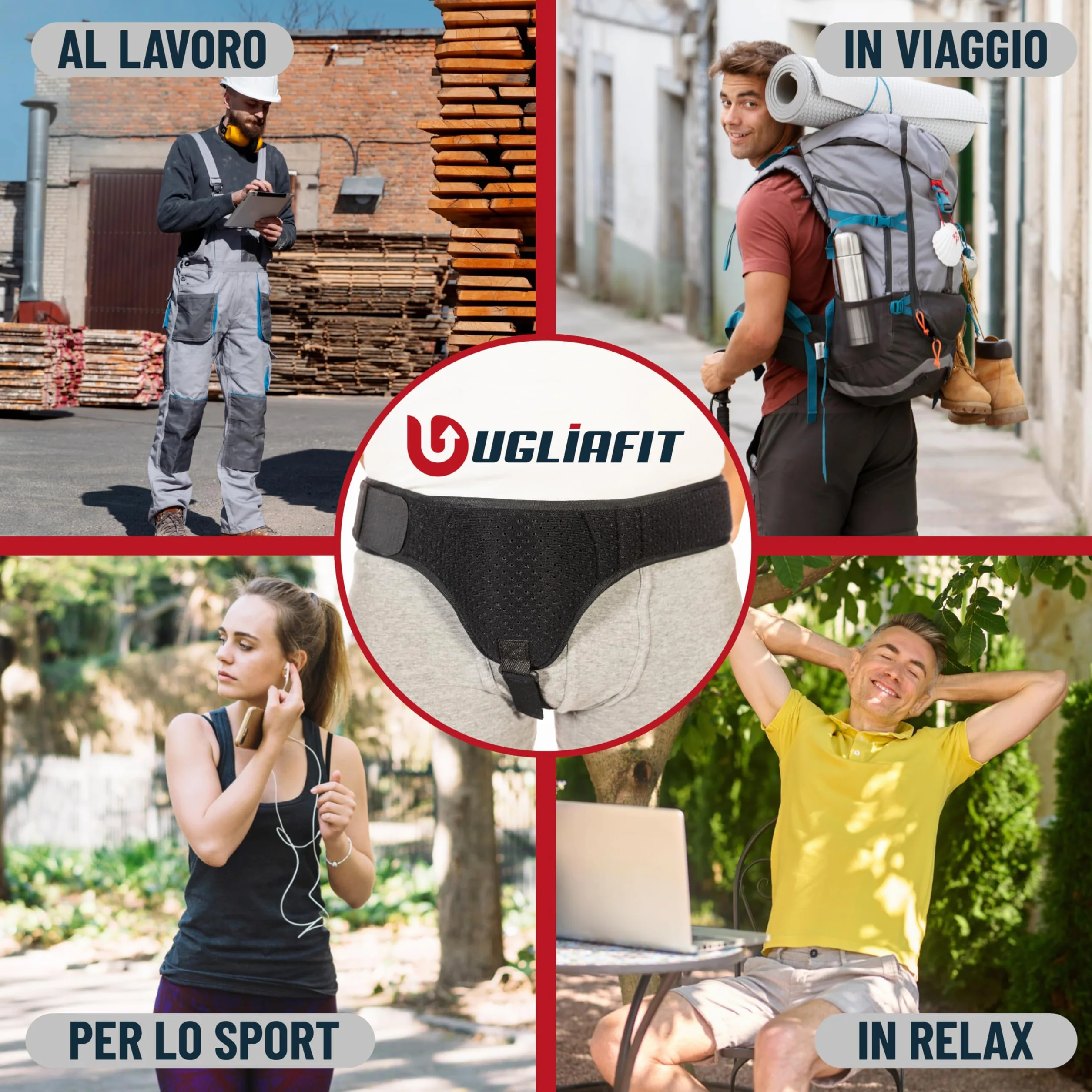Slip Ernia Inguinale Uomo e Donna Panciera Maschile Regolabile e Flessibile Mutande Per Ernia Inguinale Uomo