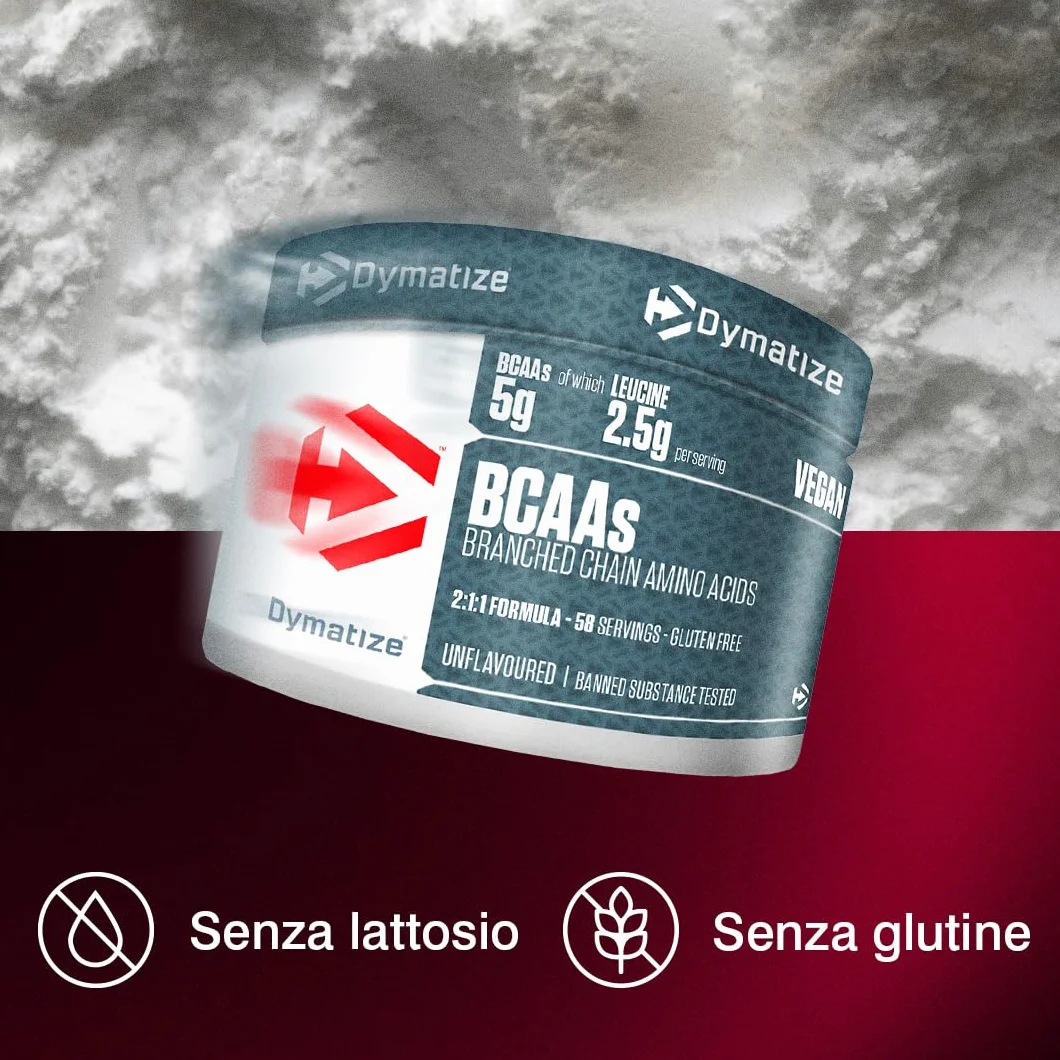 Dymatize BCAA Pulver 300g - Aminoacidi essenziali: leucina, isoleucina, valina