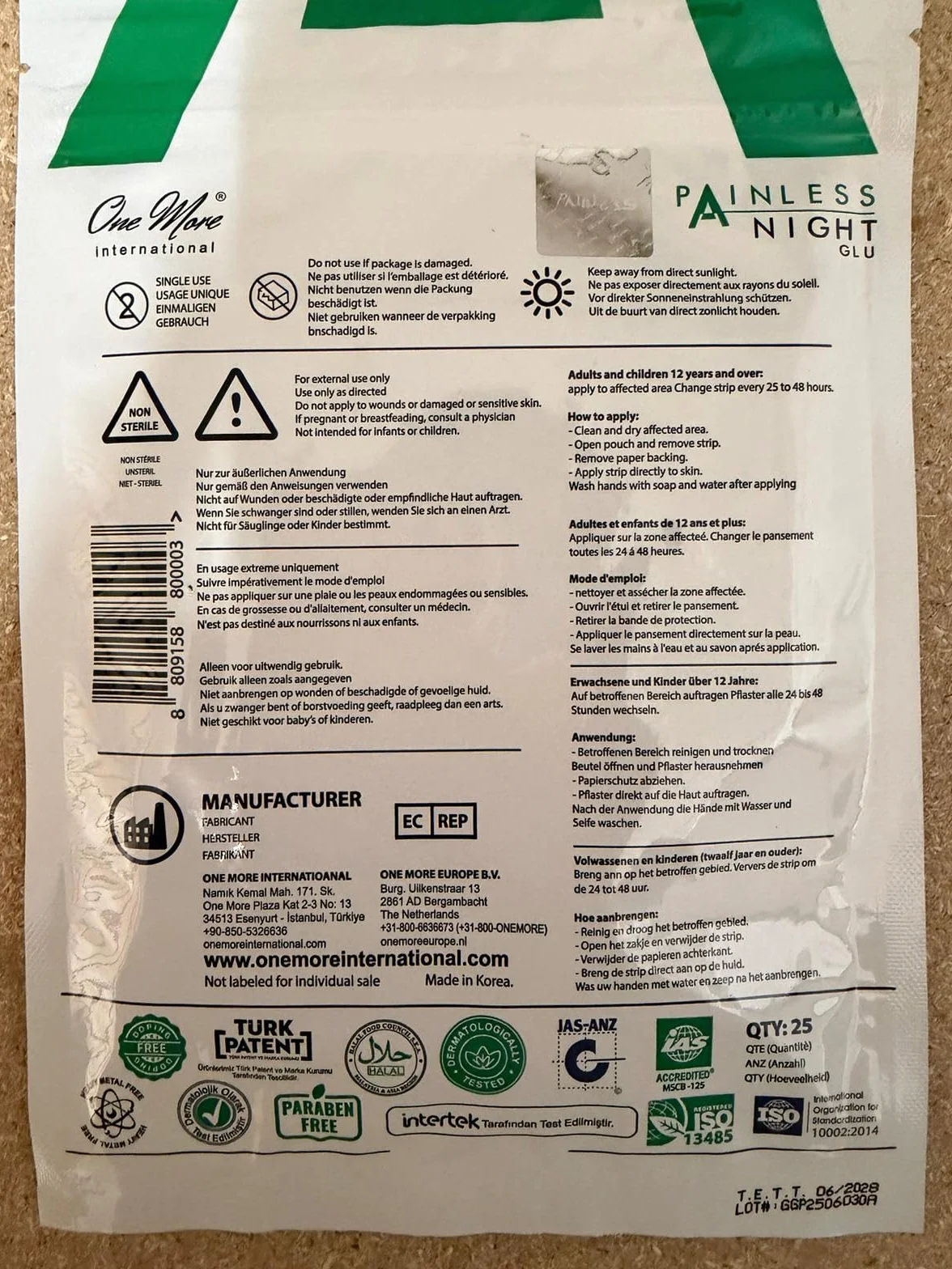 Painless Night GLU Cerotti ginseng rosso 25 pezzi