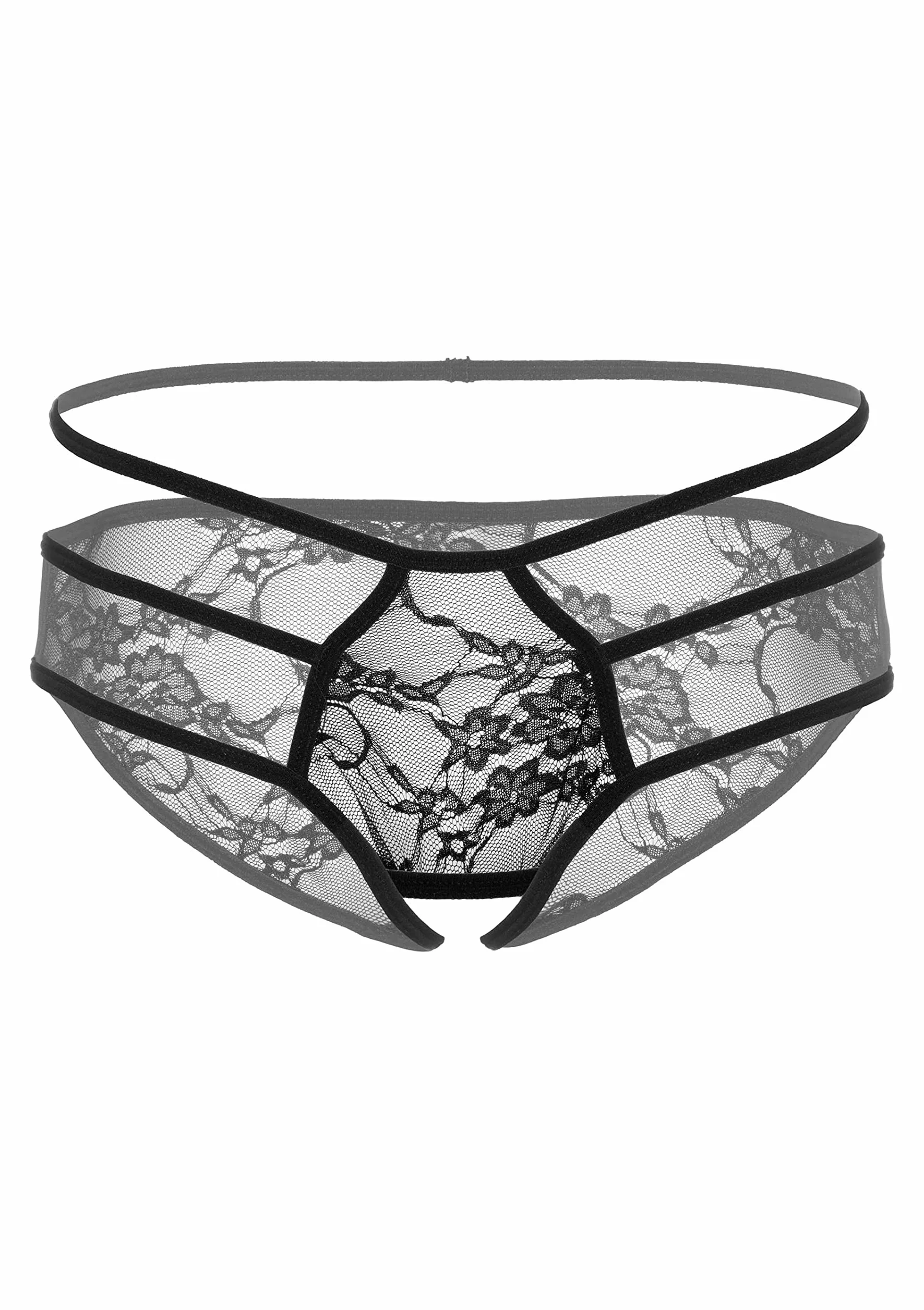 Mutandine Bikini Crotchless Jade Nero Taglia S/M