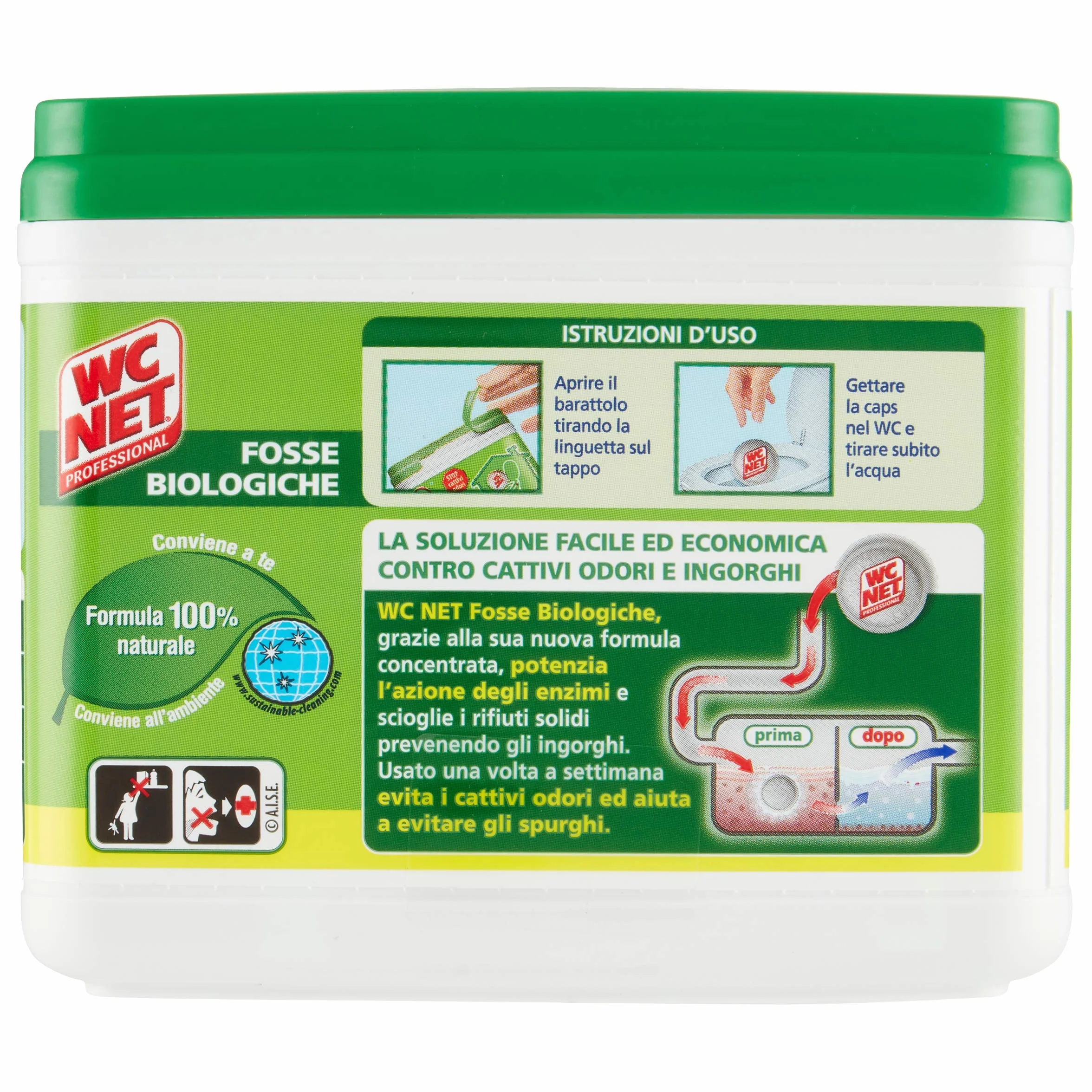 Wc Net Professional, Fosse Biologiche, Capsule Idrosolubili per WC, Scioglie gli Ingorghi, 12 Caps x 3 Confezioni