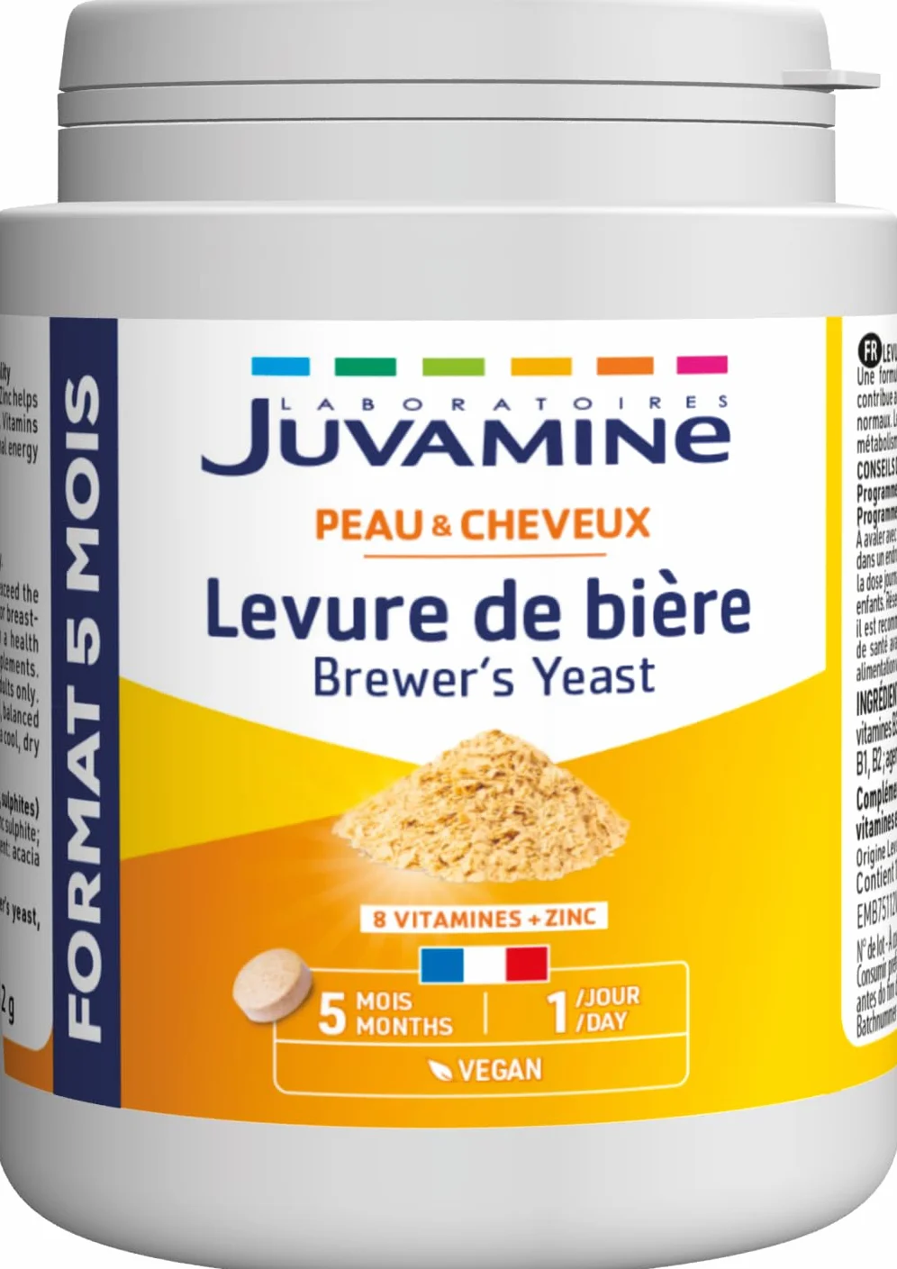 JUVAMINE Lievito di birra, bellezza pelle capelli unghie, vitamine B + zinco, programma 5 mesi