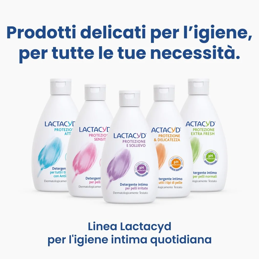 Lactacyd Protezione & Sollievo gel Detergente Intimo per Pelli Irritate 6x300 ml