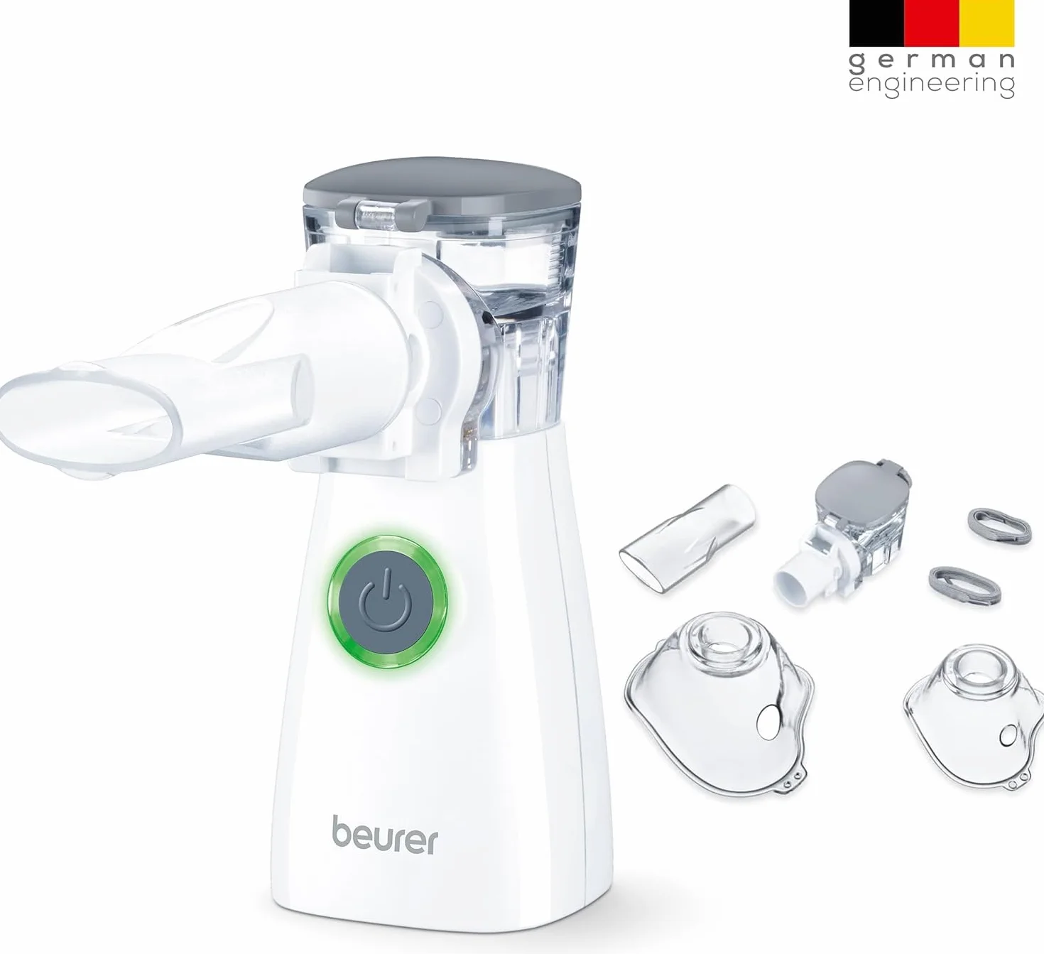 Beurer IH 57 Inalatore a Membrana Vibrante con Tecnologia Intelligente, Orientabile 45°, Breve Tempo di Inalazione