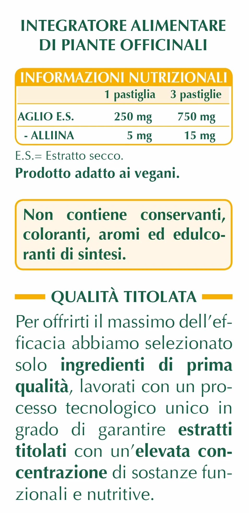 Dr Giorgini Integratore Alimentare, Monocomponenti Erbe Aglio Estratto Titolato al 2% in Allina Pastiglie - 30 g