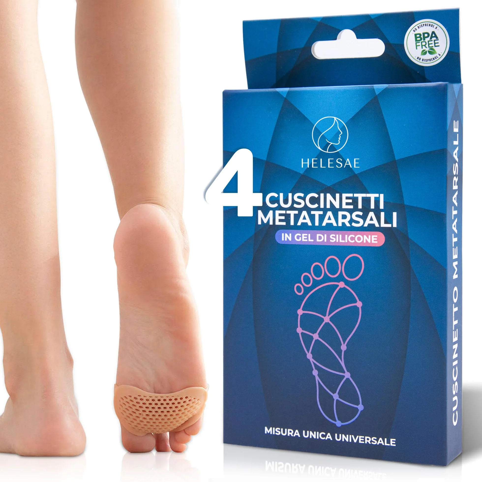 Cuscinetti Metatarsali in Silicone Donna Uomo Protezione Dita Piedi
