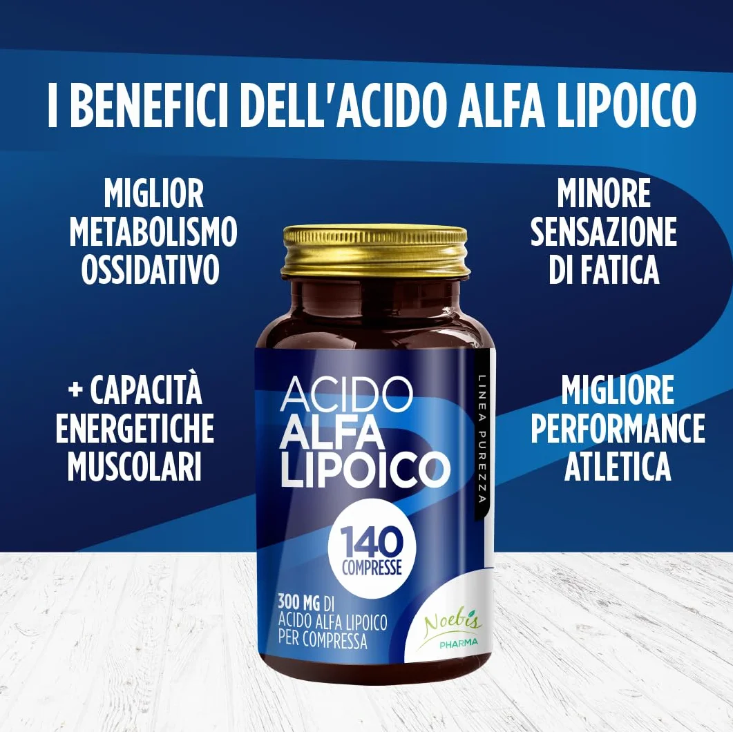 Acido Alfa Lipoico Noebis Pharma 300 mg 140 Compresse Supporto Antiossidante Metabolismo Energetico