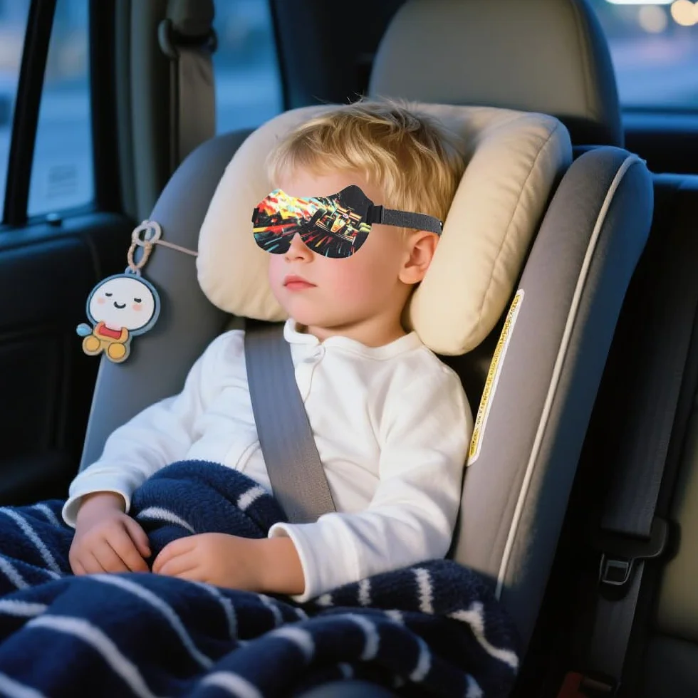 Mascherina per Dormire Bambini, 3D Benda per Dormire, Maschera Occhi per Dormire, F1 racing