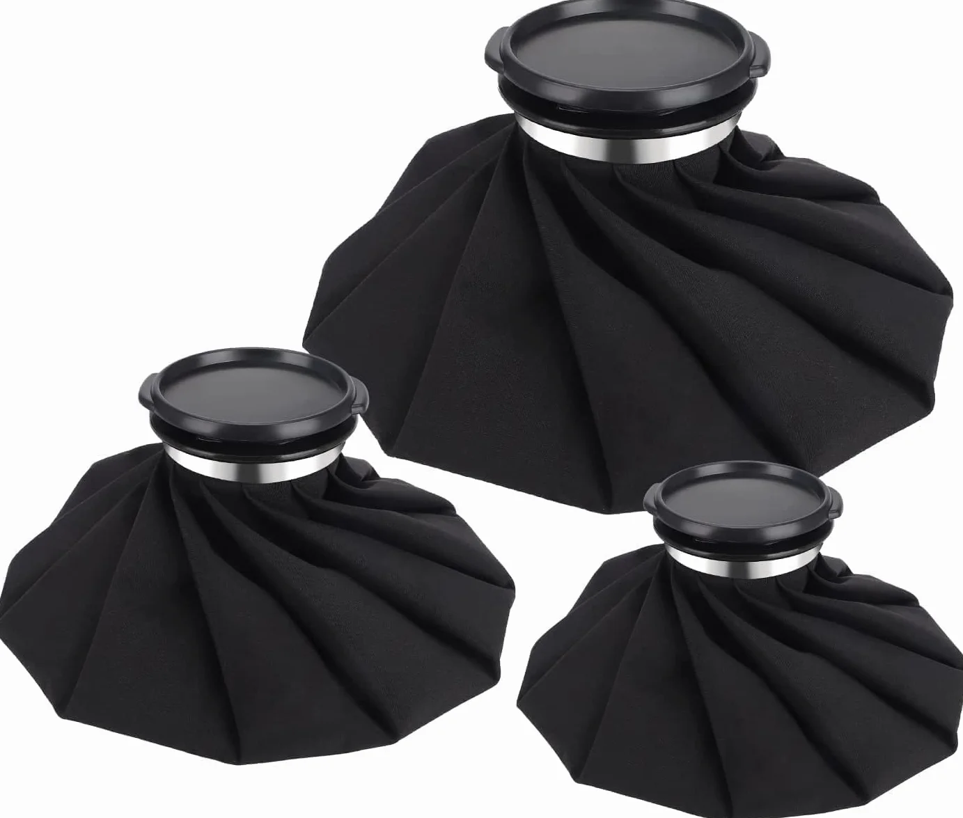 Borsa Ghiaccio Ginocchio Riutilizzabile, 3 PCS [15cm/23cm/28cm] Borsa Medica Sportiva, Borse Acqua Ghiaccio per Dolori e Febbre, Impacco Ghiaccio Sacca per Testa/Schiena/Spalle/Gamba/Bambini/Lesioni