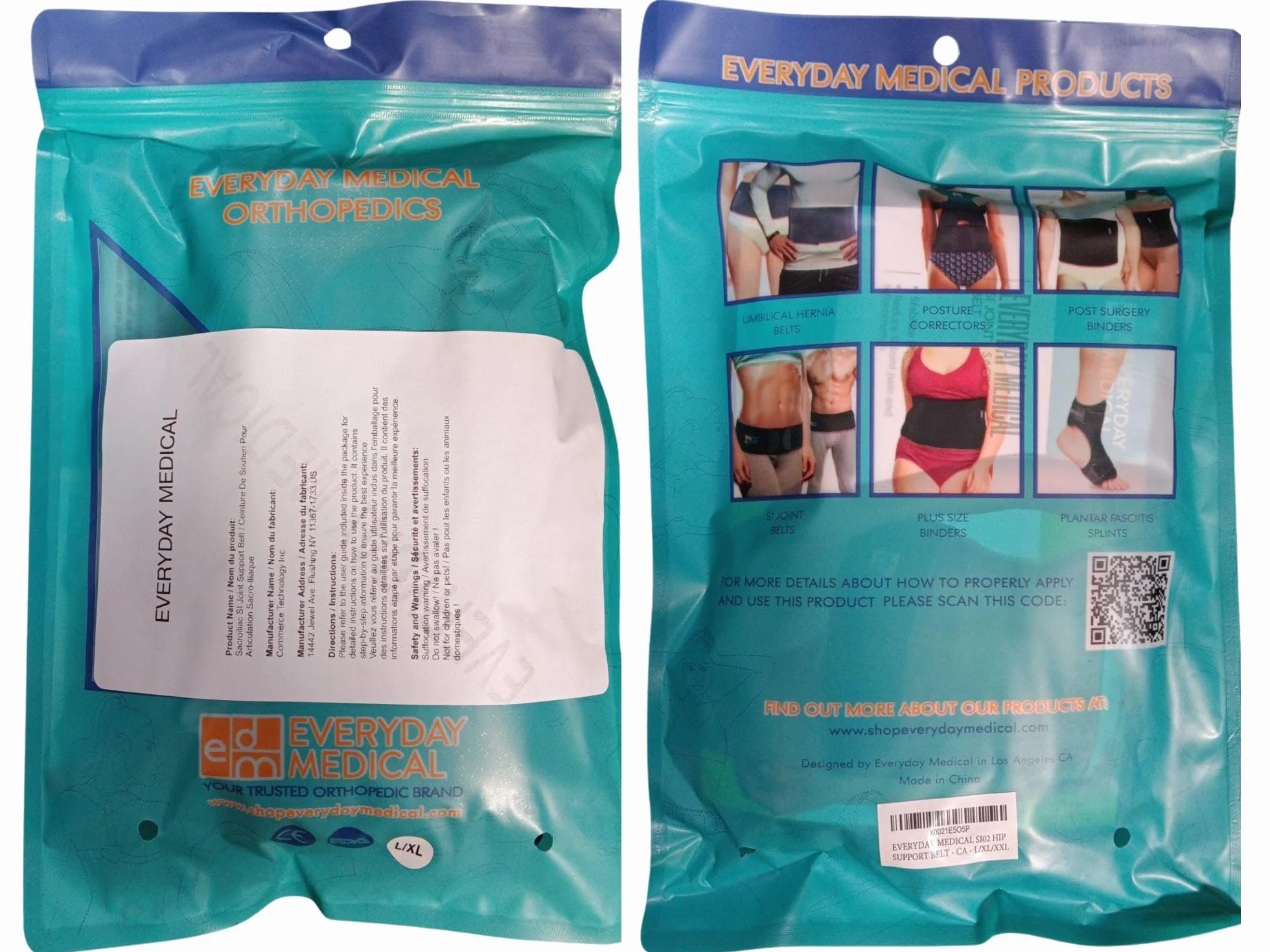 Cintura Sacroiliaca per Everyday Medical I Cintura di Supporto Sacroiliaca con Cinghie Supplementari I Donna e Uomo Supporto Anca per Sciatica e Pelvi I Sacroiliac Si Joint Support Belt I L/XL