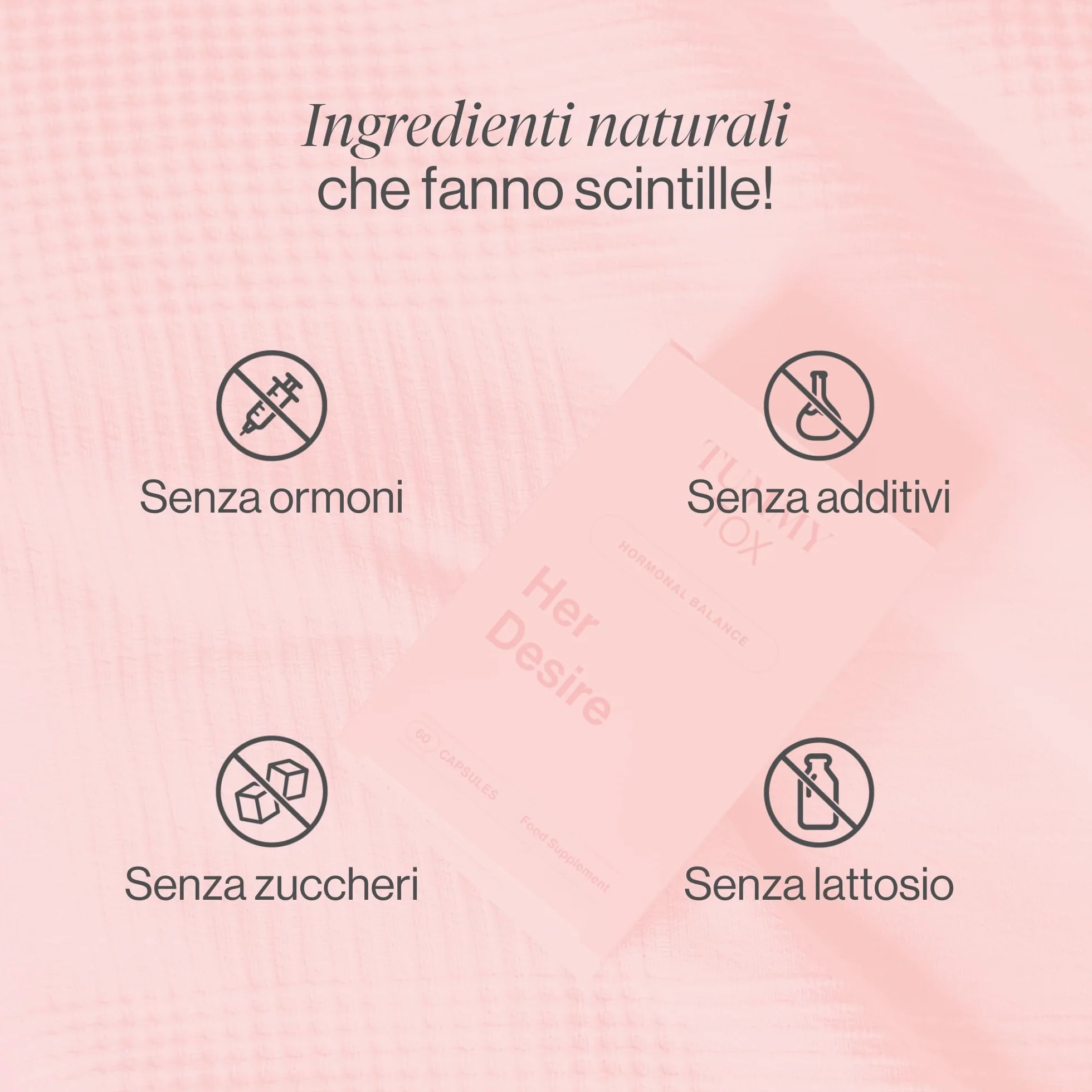 Her Desire - un integratore libido femminile naturale con Liboost, Maca, Ashwagandha, Ginseng, Zinco, Biotina, Vitamina D, Vitamina B6 e vitamina B12, Tummy Tox