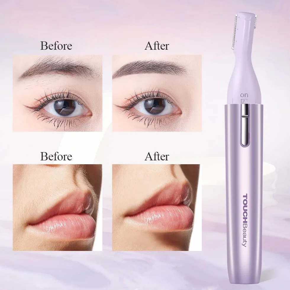 Rasoio Sopracciglia,TOUCHBeauty Epilatore Sopracciglia Donna, Face Razor Professionale di Precisione Facciali Indolore, Rasoio Viso Trimmer Portatile per donna e uomoAG-1658Z(Viola)