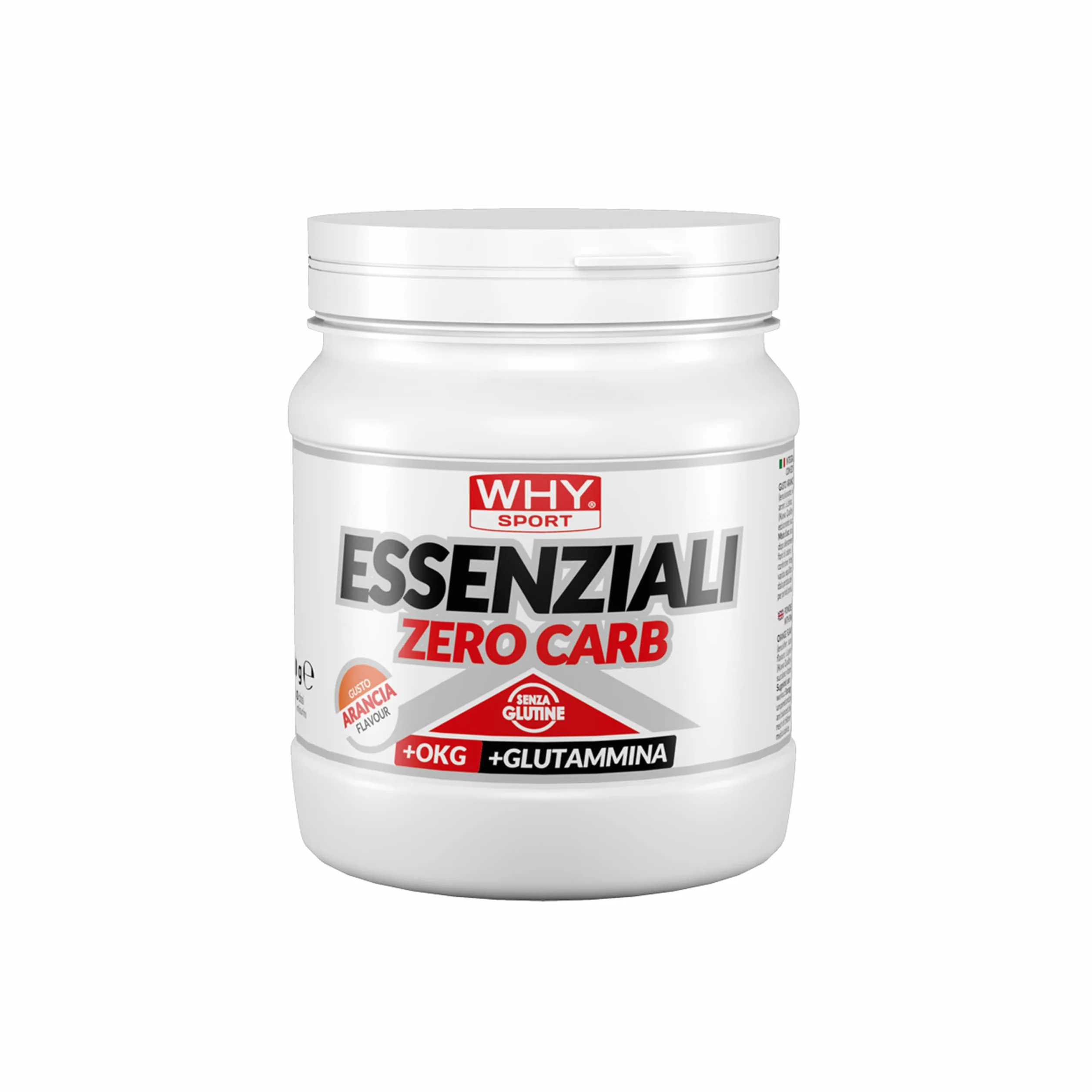 WHY SPORT ESSENZIALI ZERO CARB - Aminoacidi Essenziali con Vitamina B6 e Glutammina - Gusto Arancia - 240 g