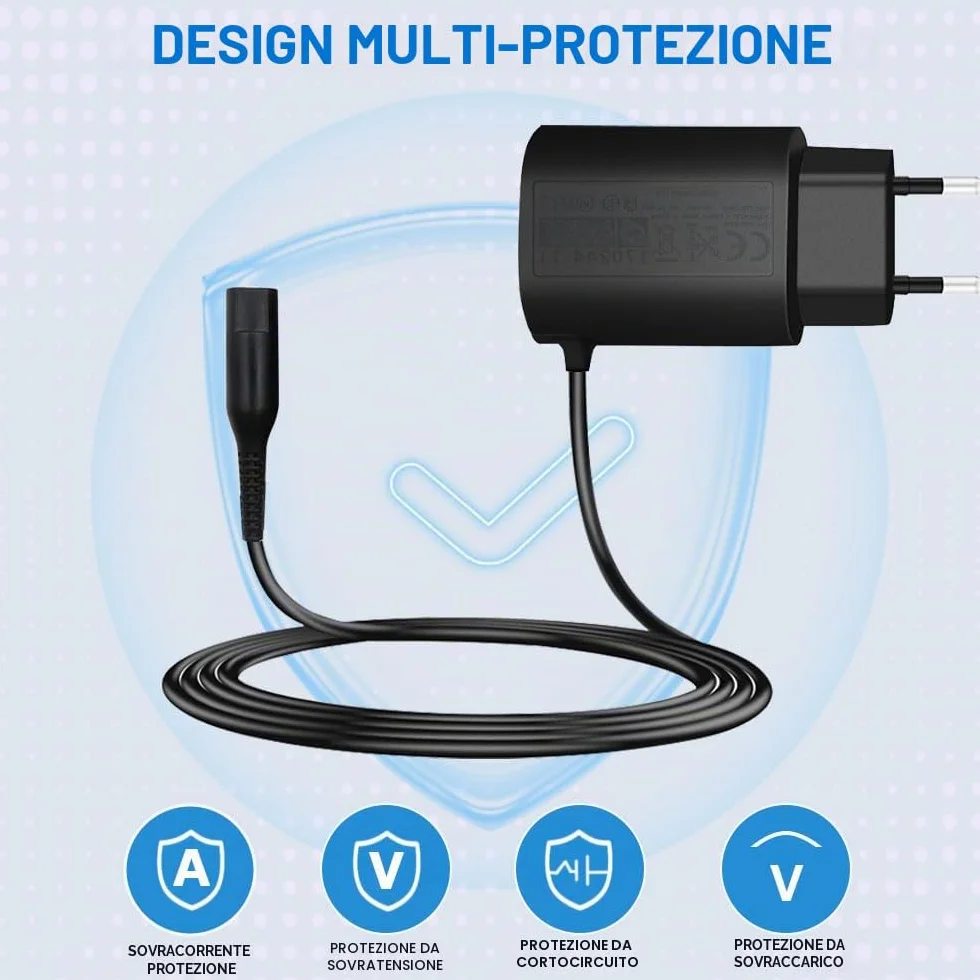 Caricabatterie 12V 0.4A per Braun Rasoio Elettrico Serie 9 7 5 3 1, Cavo di Ricarica Sostituzione