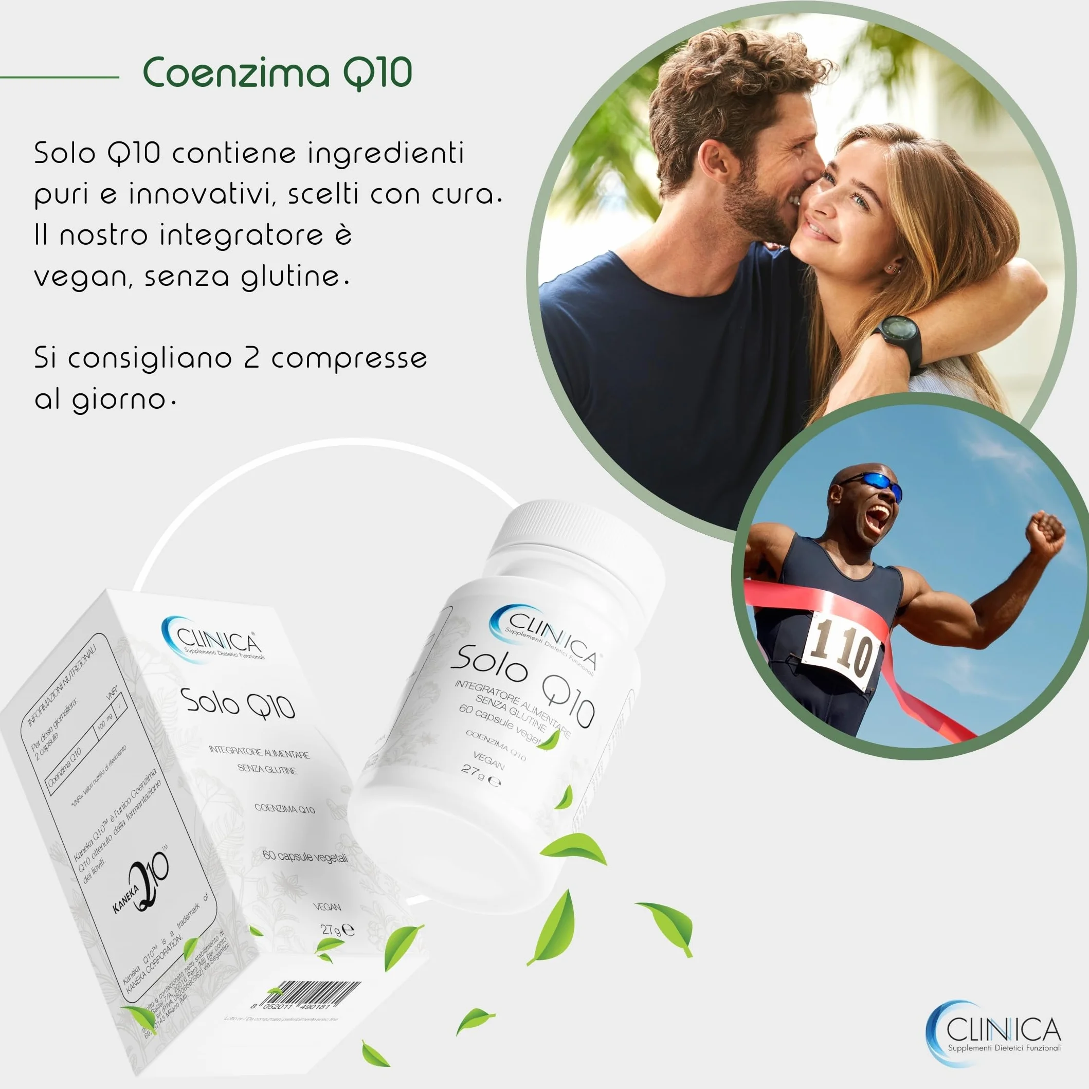Coenzima Q10 Kaneka 100mg 60 Capsule Vegetali Integratore Coenzima Q10 di Alta Qualità Antiossidanti Integratori, Coq10 Vegan Senza Glutine