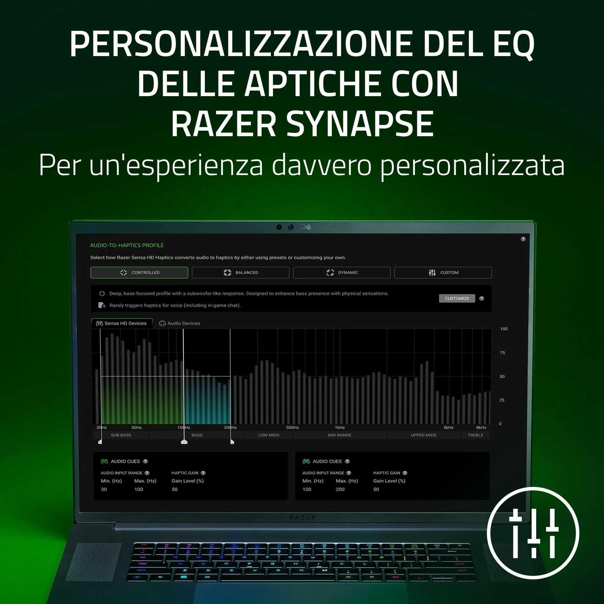 Razer Freyja Cuscino da gioco aptico Sensa HD HyperSpeed Wireless Bluetooth Nero