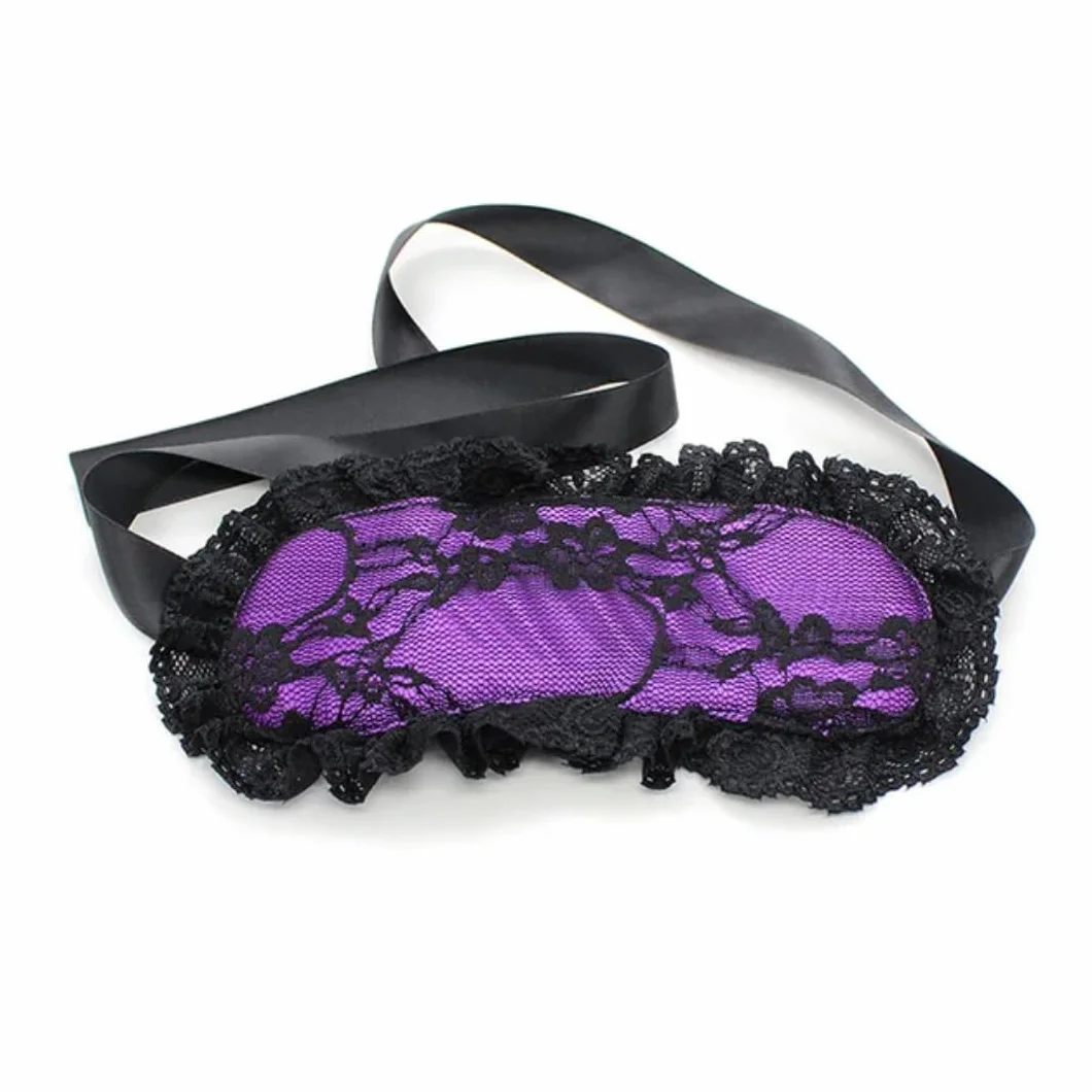 Maschera copri occhi in raso e pizzo per donna sexy