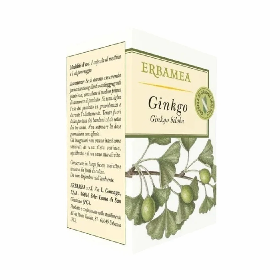 GINKGO Estratto secco 50 capsule da 473 mg Memoria,concentrazione,allergie