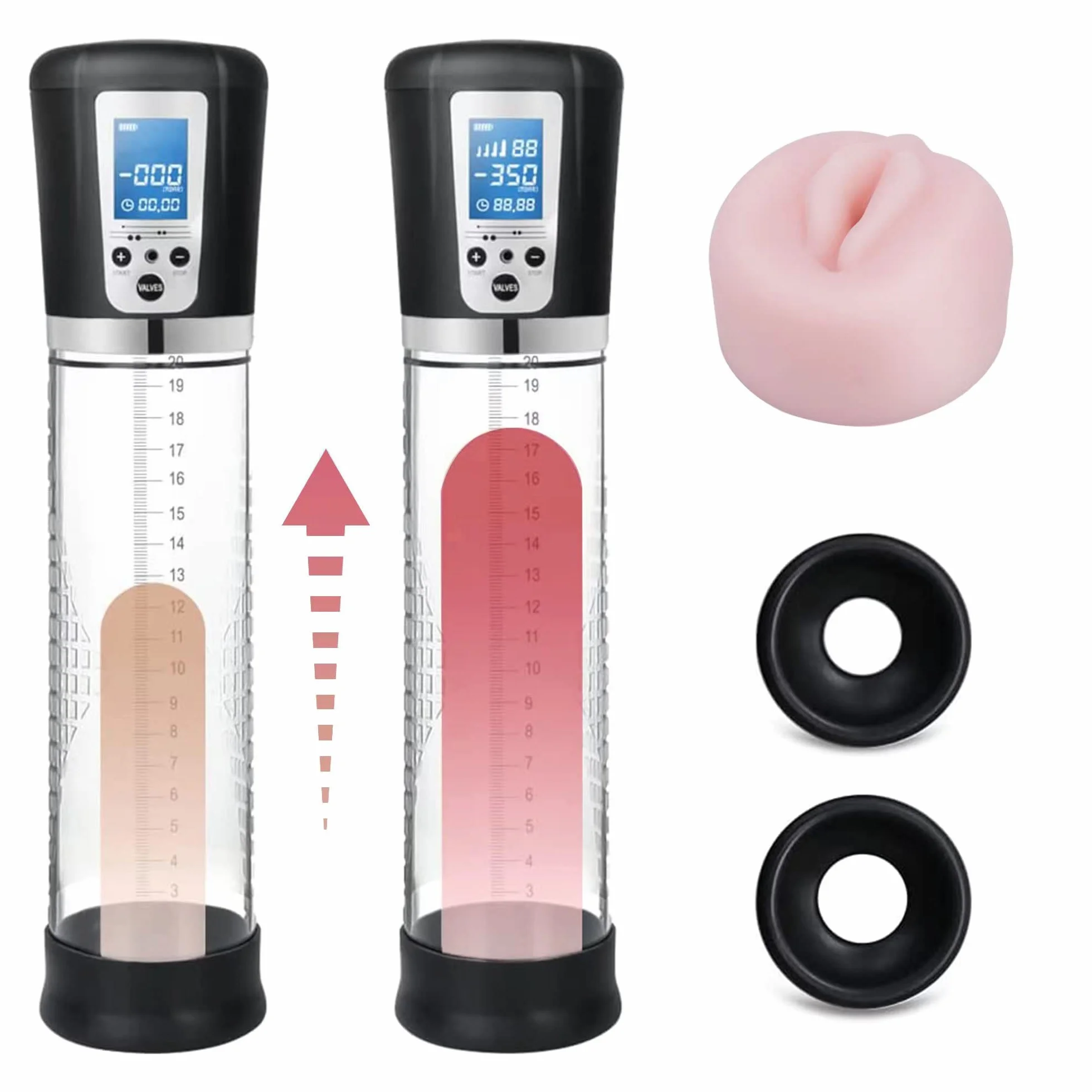 Pompa Elettrica per Pene, Giocattoli Sessuali Sottovuoto per Masturbazione Maschile, Estensore del Pene, Erezioni più Forti, 4 Livelli di Aspirazione