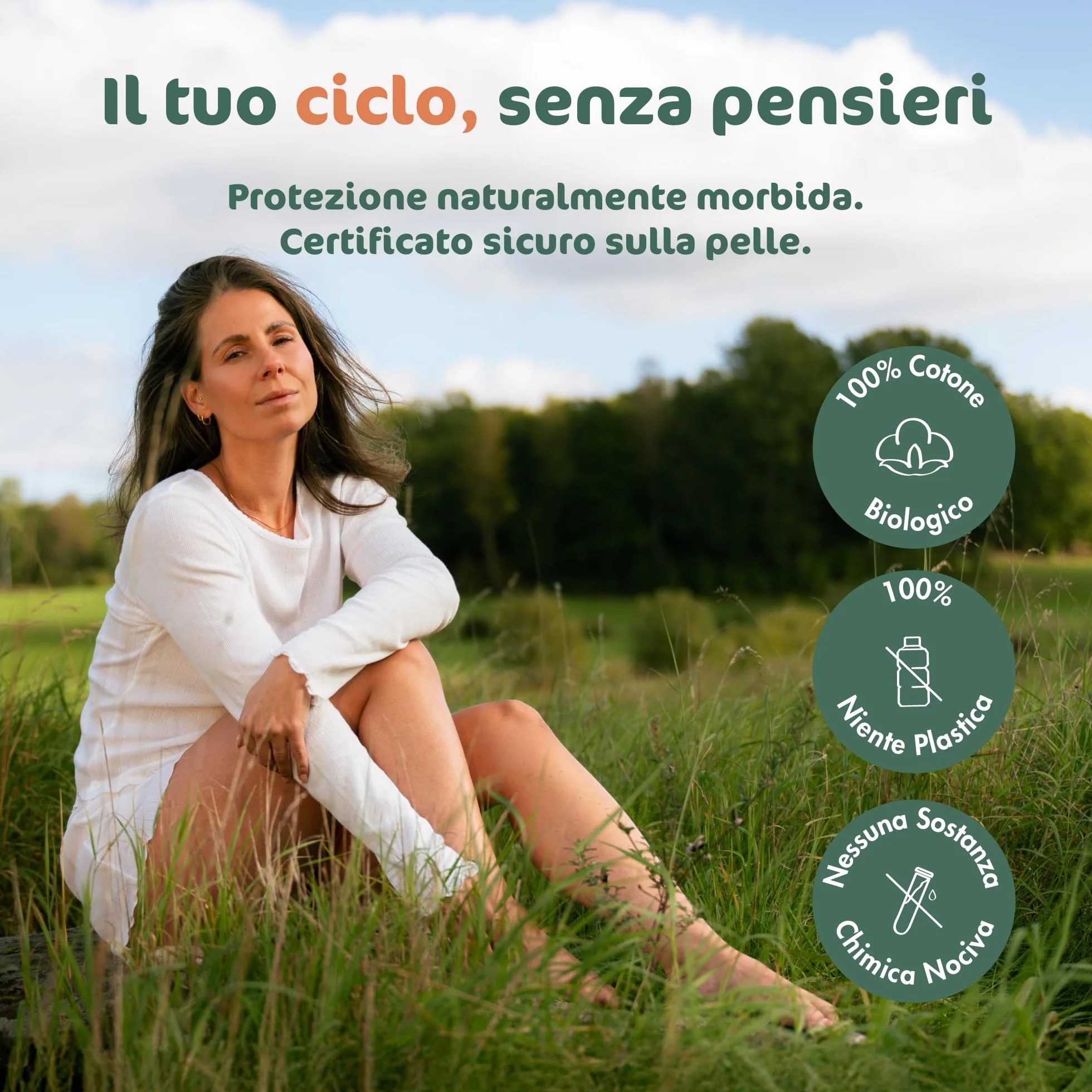 Eco By Naty Assorbenti Interni Super 18 sztuk 0% Plastica Fibre Vegetali