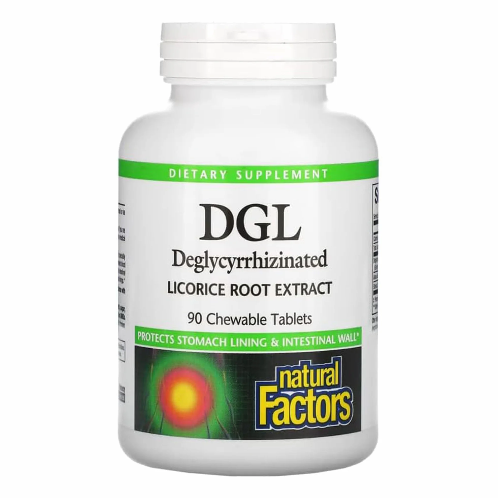Natural Factors DGL Estratto di Radice di Liquirizia 400mg 90 Compresse masticabili vegane