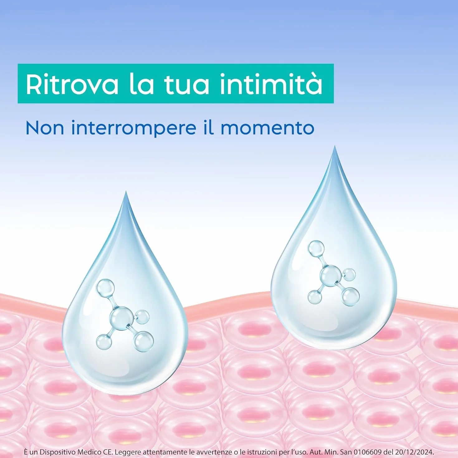 Vagisil Lubrificante Interno a Base D'Acqua con Acido Ialuronico, 6 Applicatori Monodose 5g
