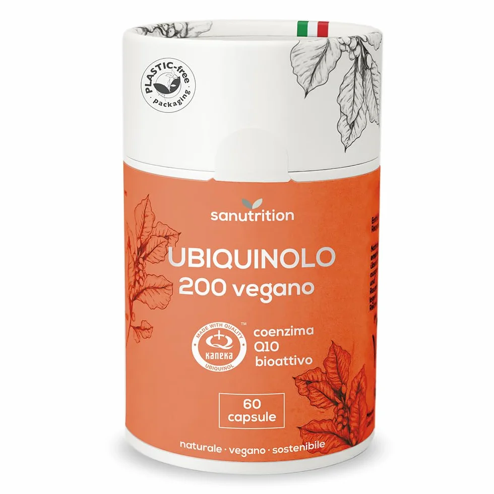 Ubiquinolo 200 mg | 60 capsule | Coenzima Q10 bioattivo | vegano | Imballaggio in carta ecologica al 100%
