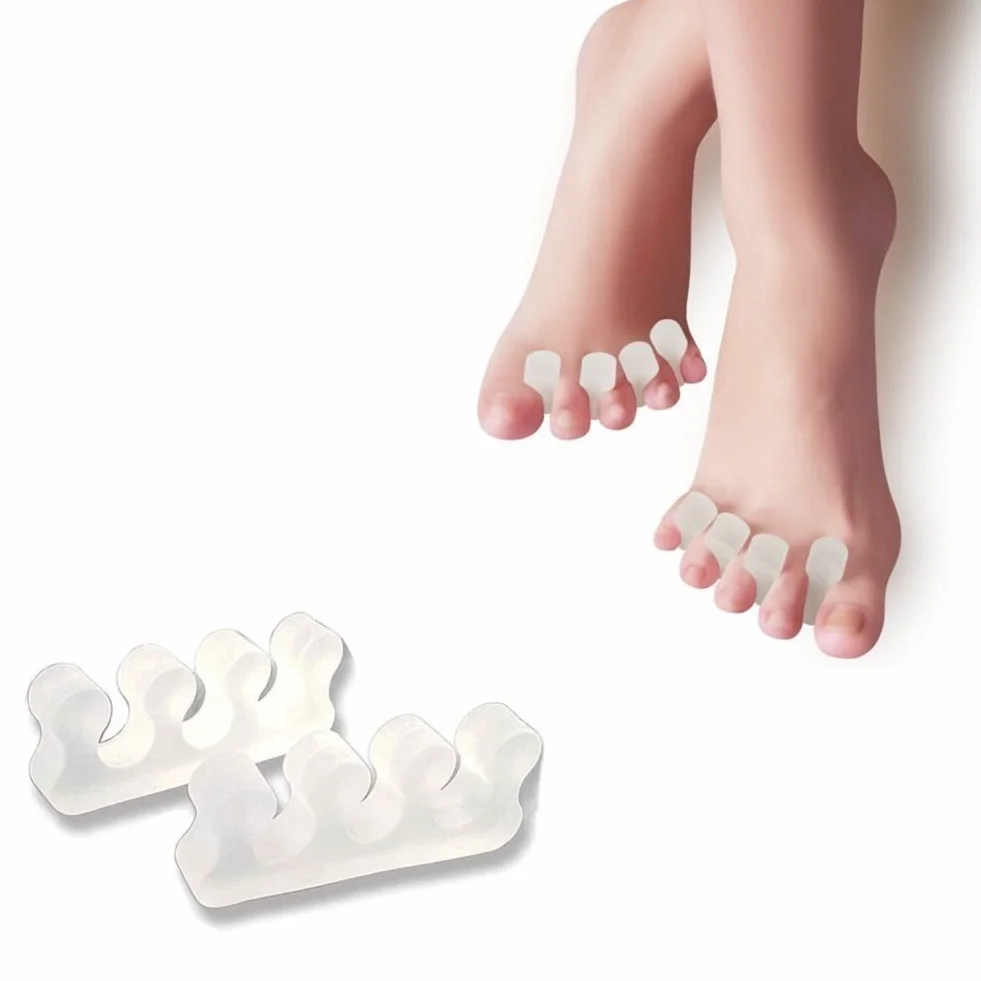 Zehenspreizer Silikon Gel Zehen Separator Set Hallux Korrektur für Frauen Männer 2 Paar