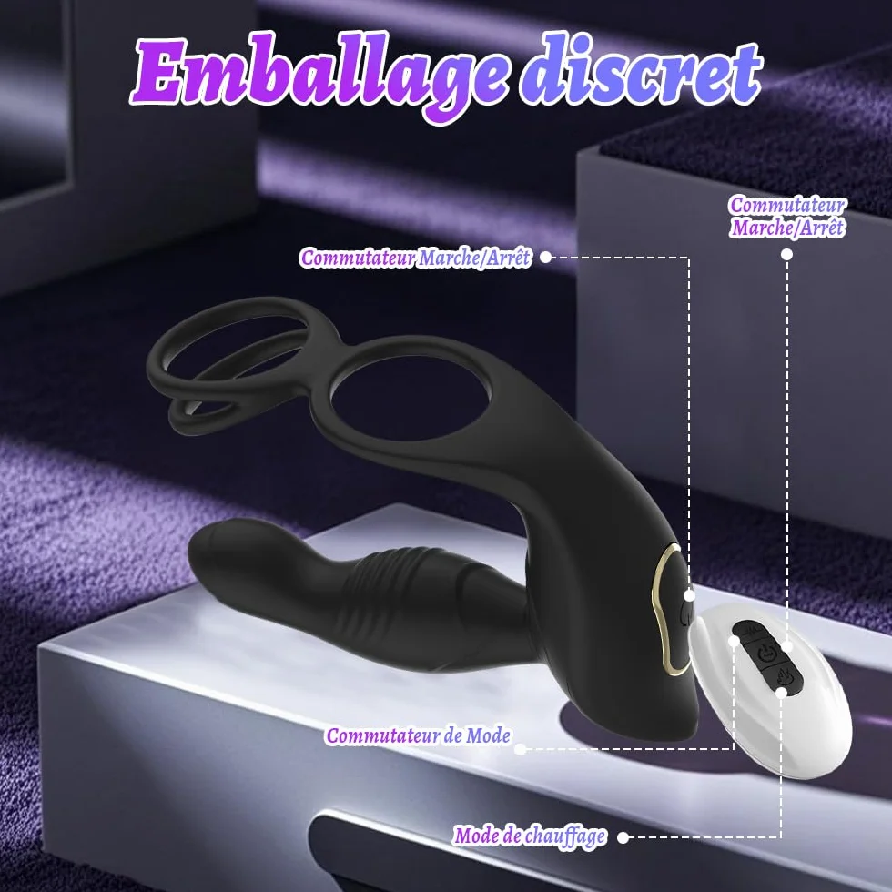 Prostata Vibratore Sexytoys Uomo,Anello Vibrante per Lei e Lui,Vibratore per Uomo con Telecomando, Stimolatore per Clitoride,Dildo Anale Vibratore con 10 Modalità Anal Plug Vibratore per Uomo Sex Toys