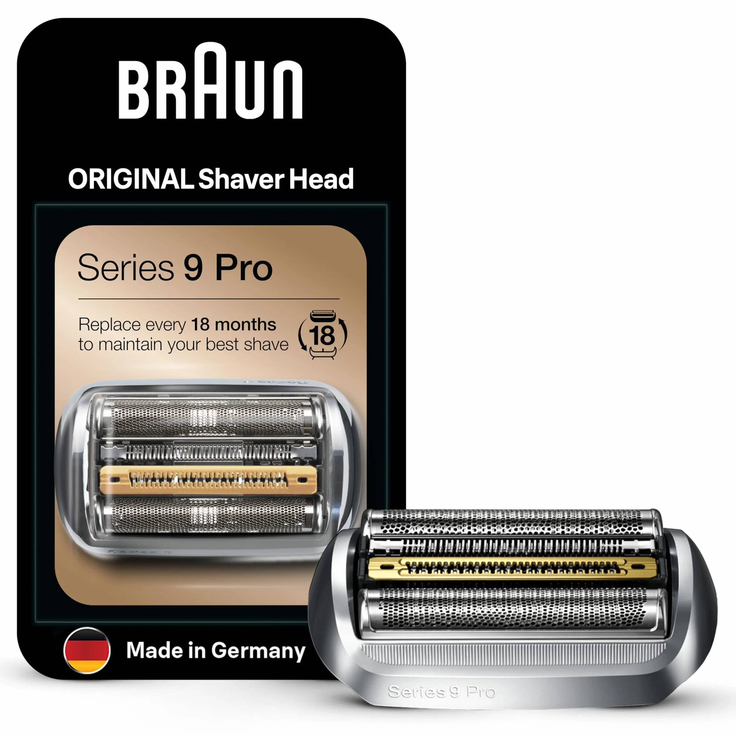 Braun Serie 9 PRO+ 94M, Testina Braun Serie 9 Originale per Rasoio Elettrico Barba, Recupera Il 100% Delle Prestazioni Del Tuo Regolabarba Uomo, Compatibile Con Tutti I Rasoi Series 9