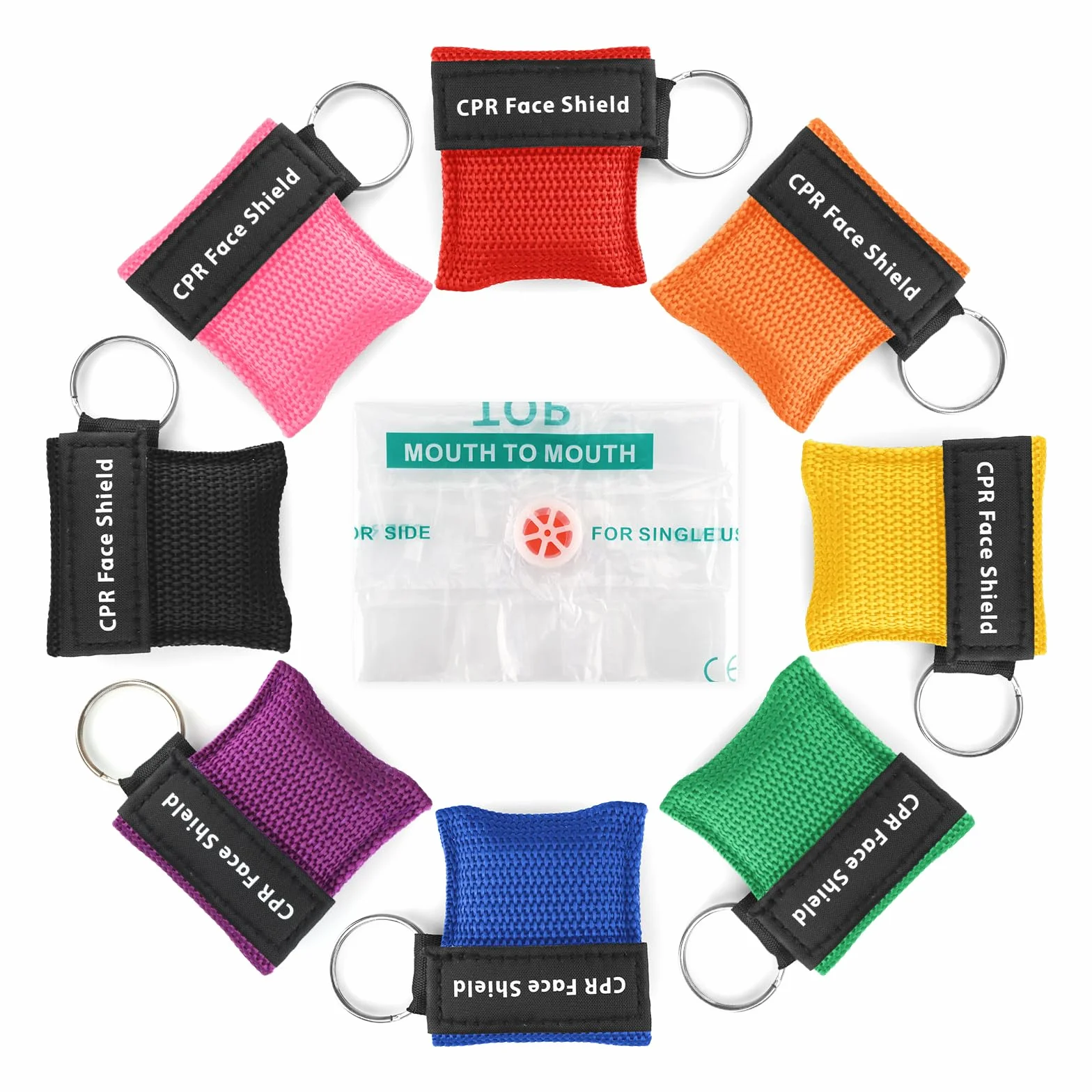 Set 8 Mascherine Respirazione Primo Soccorso, Maschera CPR Emergenza