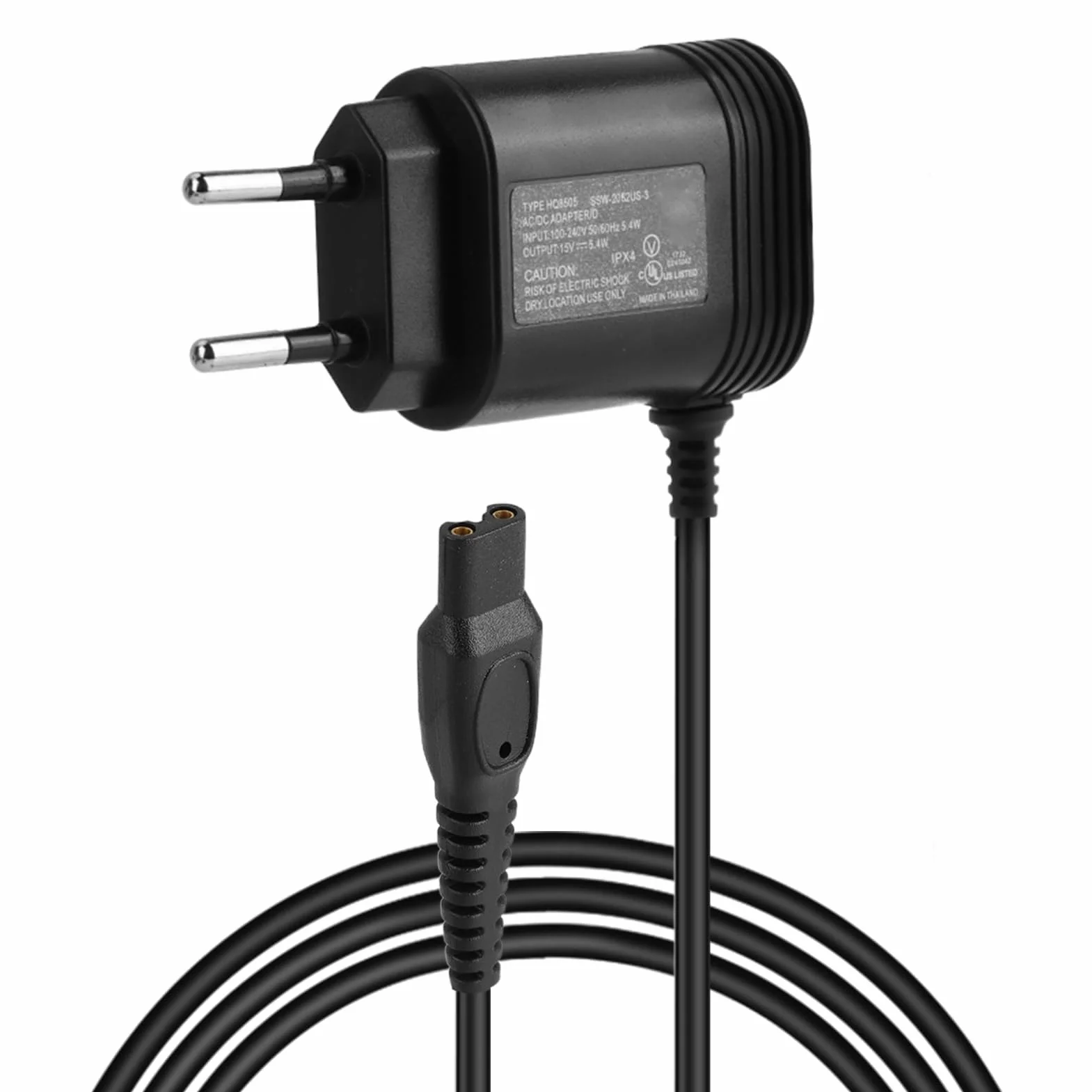 Caricabatterie Rasoio 15 V Compatibile con Philips HQ8505 MG7745 MG7730 MG7720 MG7710 QP6510 QP6520 QP6530 QP6541 QP6550 QP6620 QP6650 RQ HQ AT PT BT