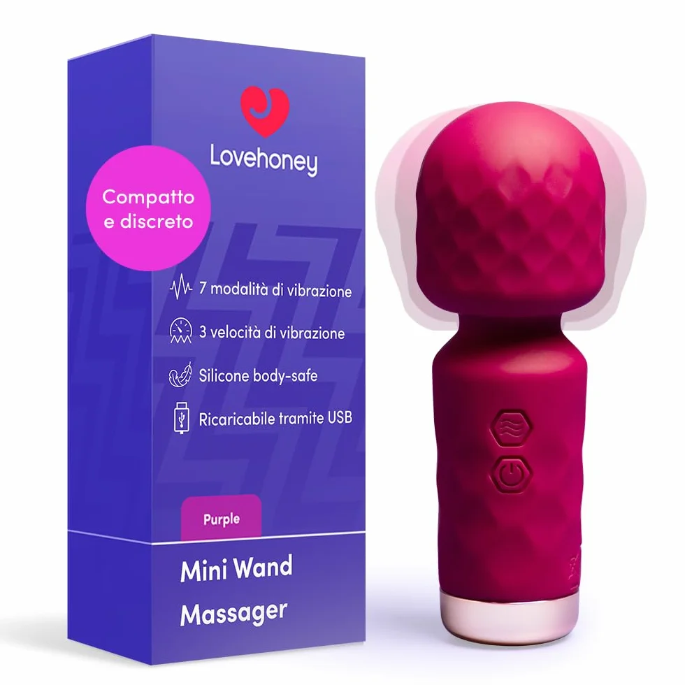 Lovehoney Mini Wand Massaggiatore Vibratore Donna 10 Modalità Ricaricabile Impermeabile Stimolatore Clitoride