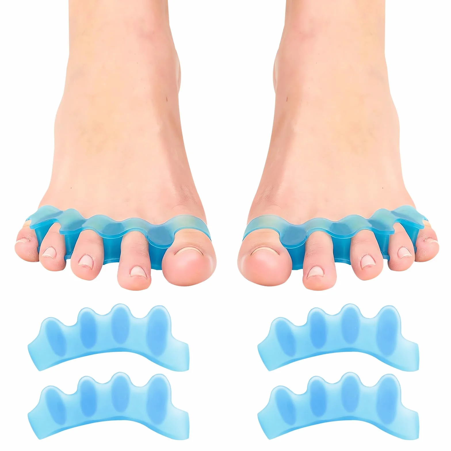 Separatore Dita Piede in Gel 4 Pezzi per Dita Sovrapposte