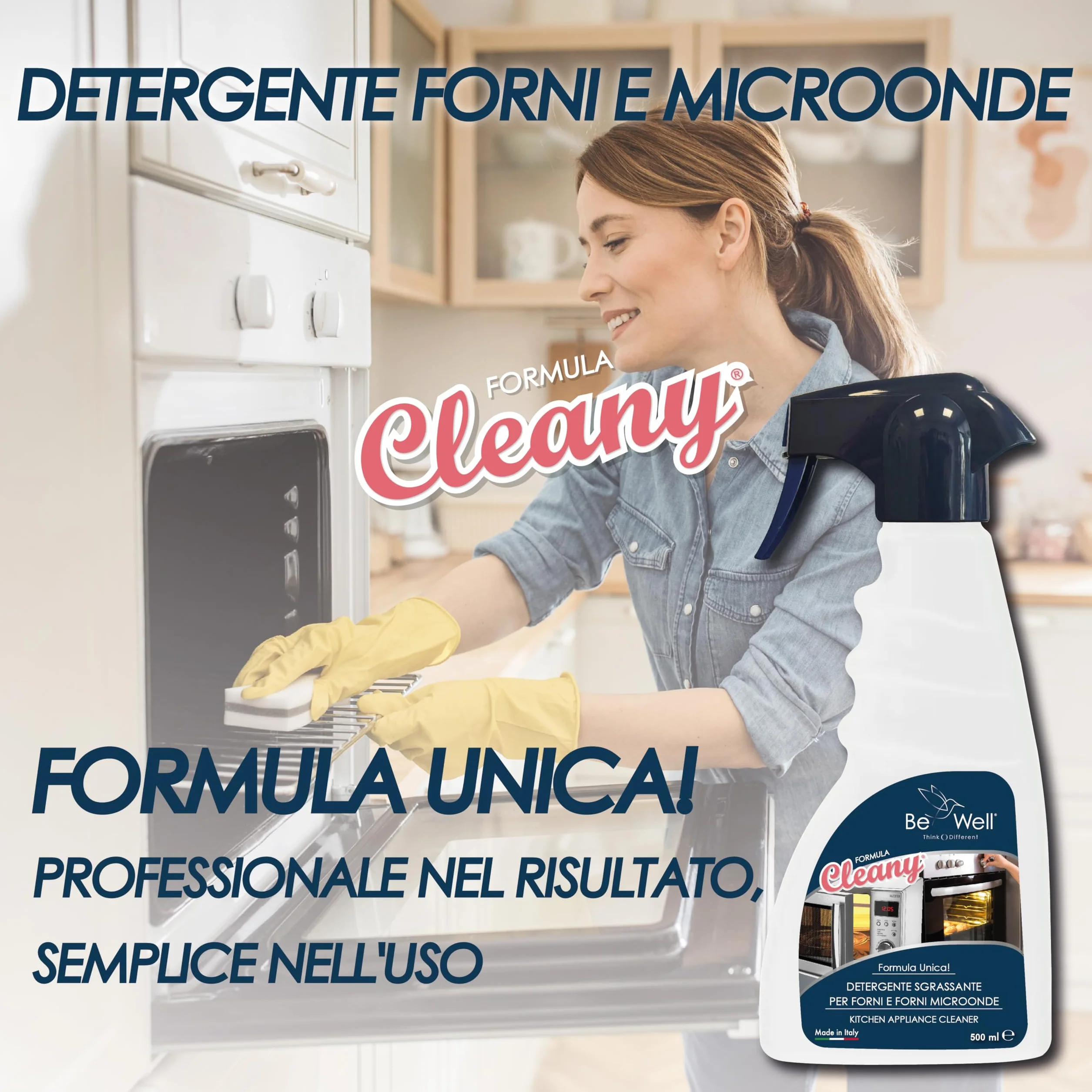 CLEANY Detergente Sgrassante Spray Forni Microonde 500 ml Made in Italy