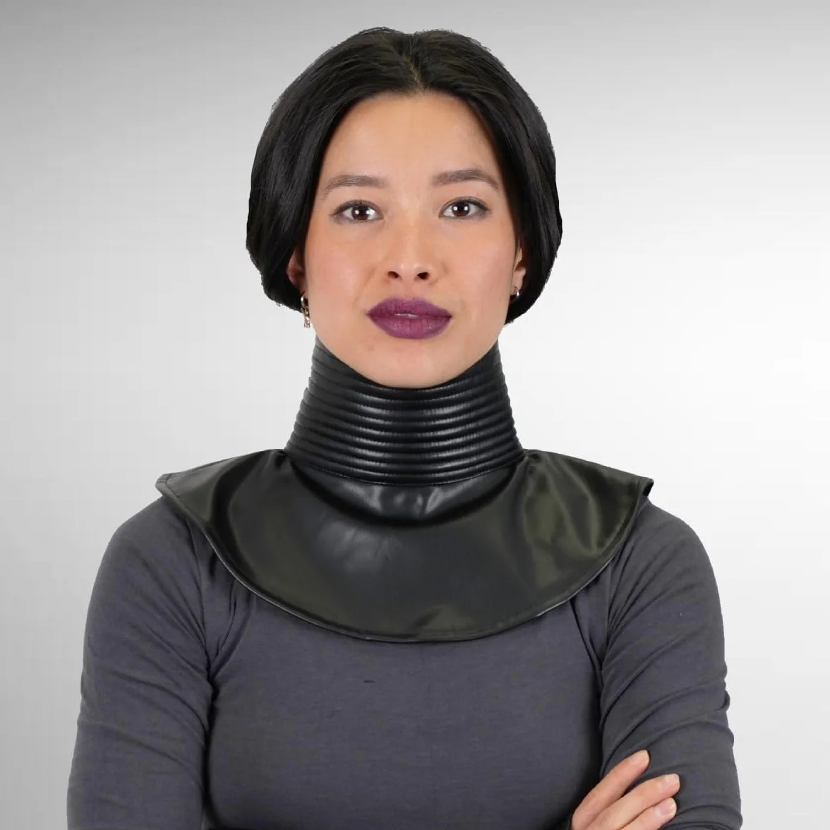 Guarnizione collo costume cosplay armatura casco accessorio nero