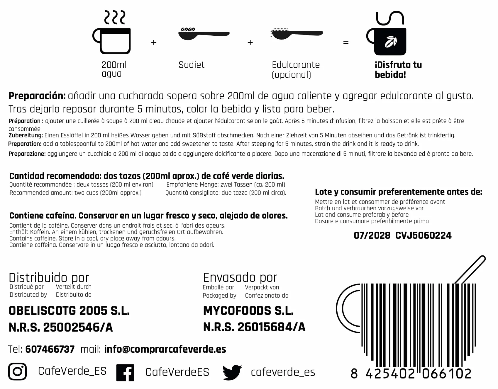 Caffè Verde Macinato con Zenzero Ecologico 500gr
