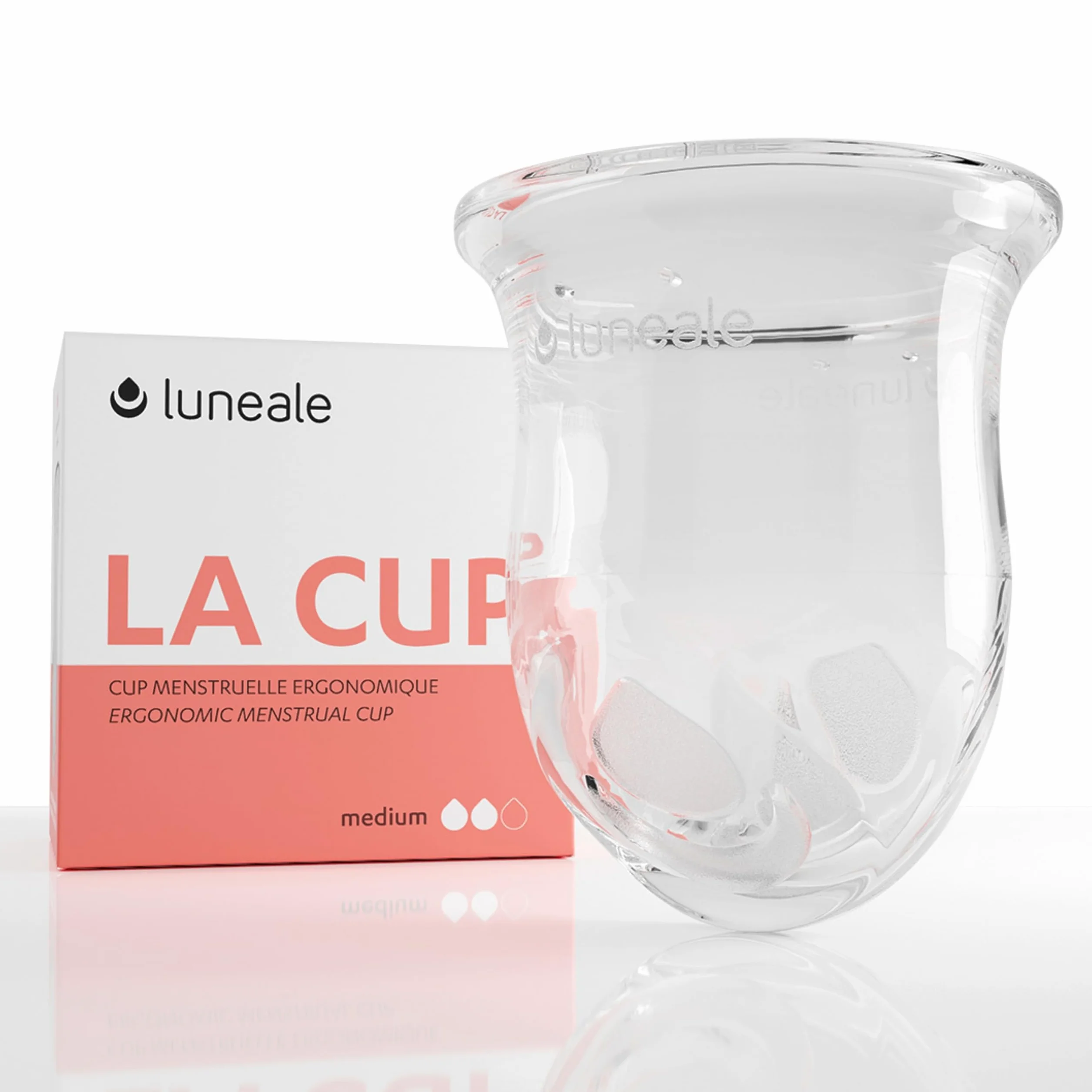 La Cup Luneale - coppetta mestruale - design ergonomico esclusivo creato con ostetriche - fabbricazione francese - 100% silicone medico al platino (M - Flusso medio/abbondante)