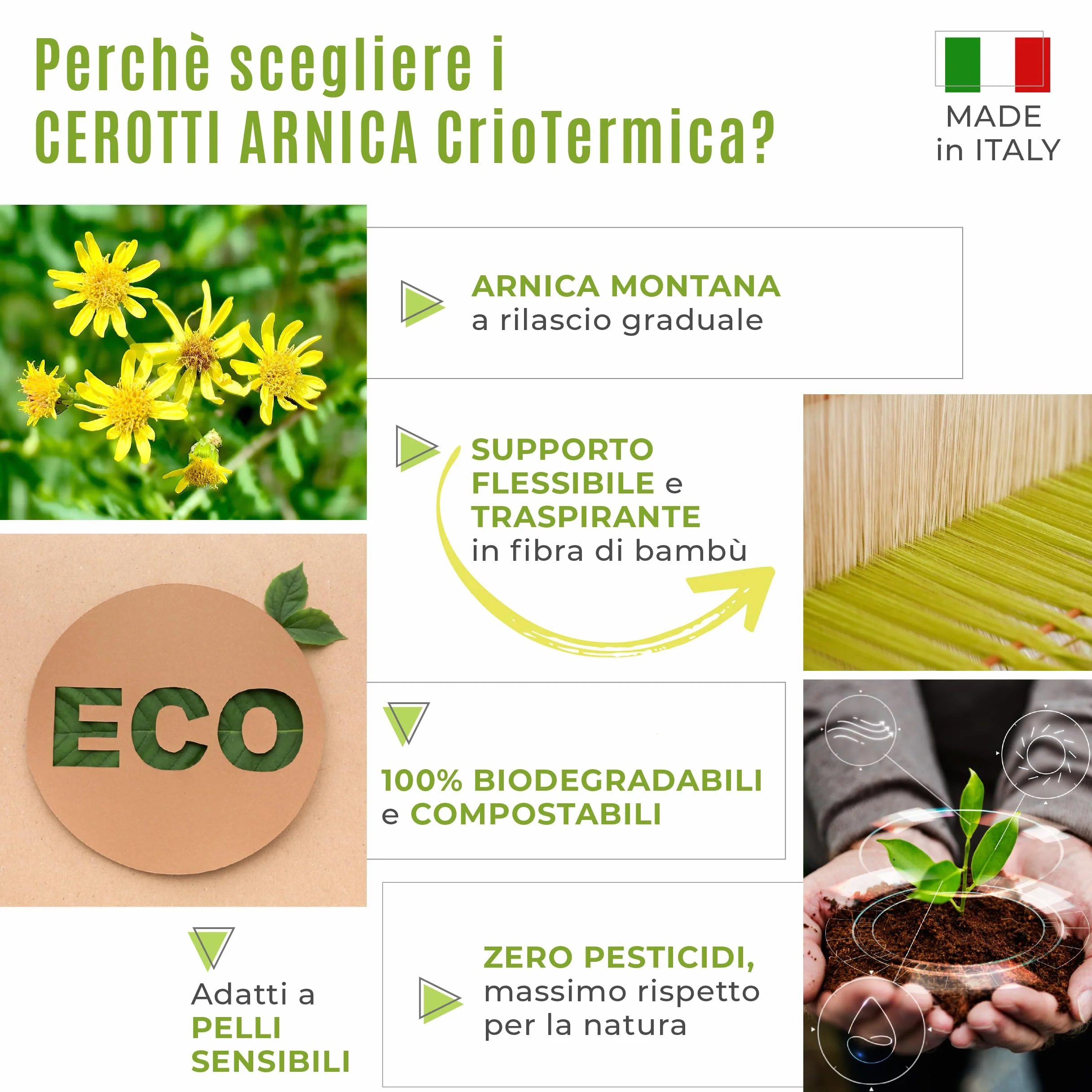 NeoArnica Bamboo Patch - Cerotto all'Arnica Montana in fibra di bambù per il sollievo e il benessere delle zone trattate