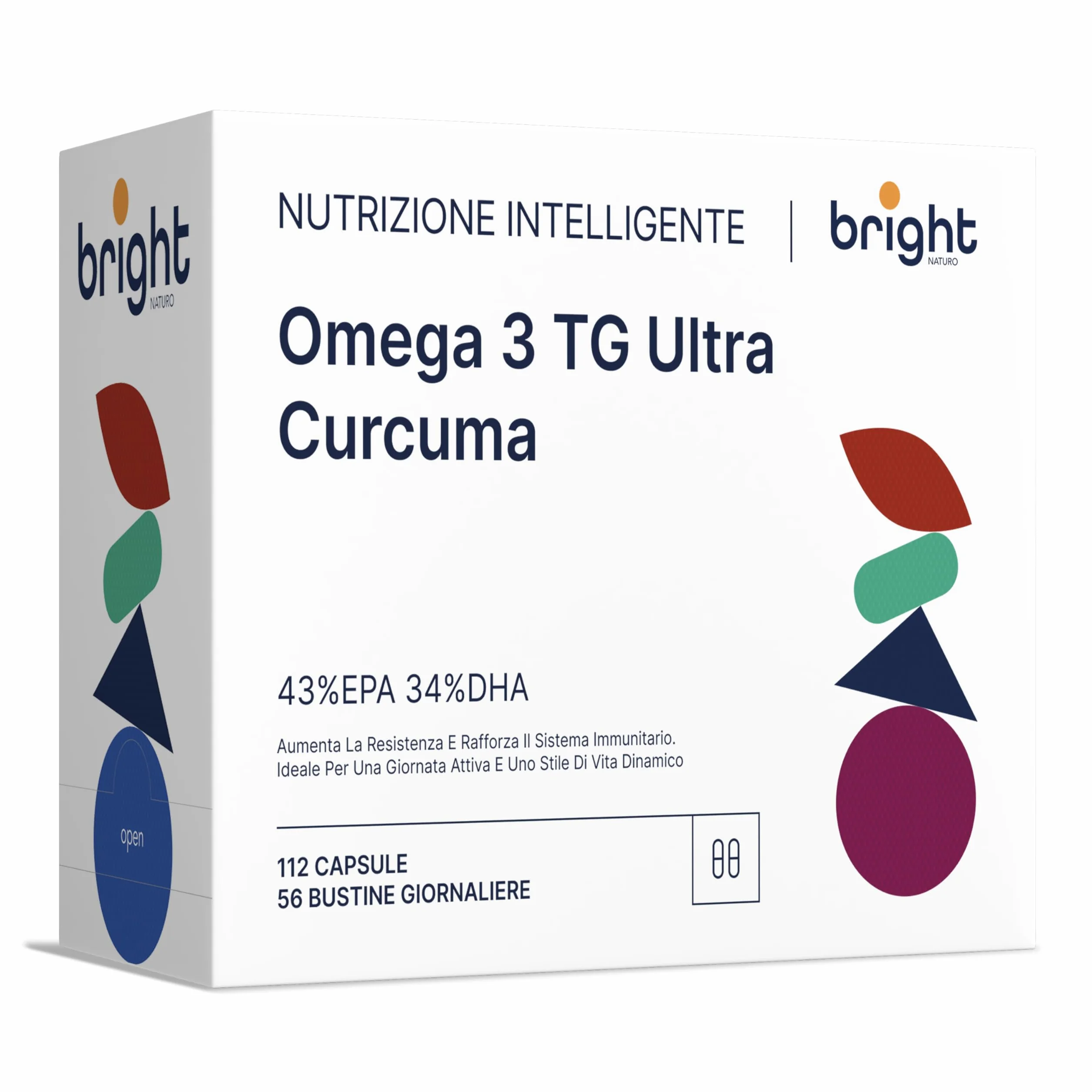Omega 3 e Curcuma Alta Potenza Integratore 56 Dosi Salute Articolare e Cerebrale