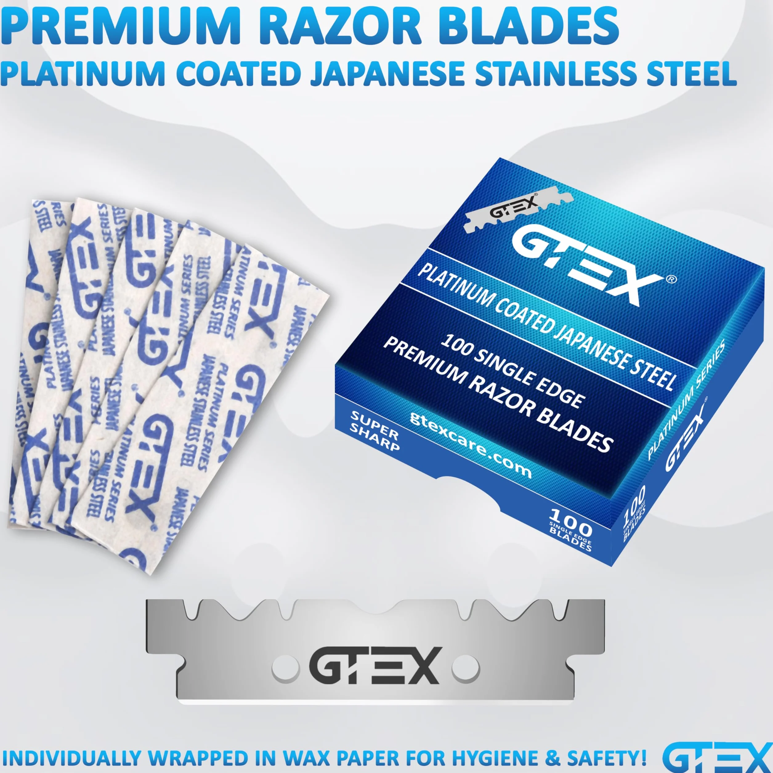 Rasoio a Mano Libera Professionale GTEX - 2 Rasoio Barba Manuale Uomo con 100 Lamette da Barba GTEX Premium - Rasoio Barbiere per la Rasatura e la Cura dei Contorni Barba Uomo - Straight Razor Set